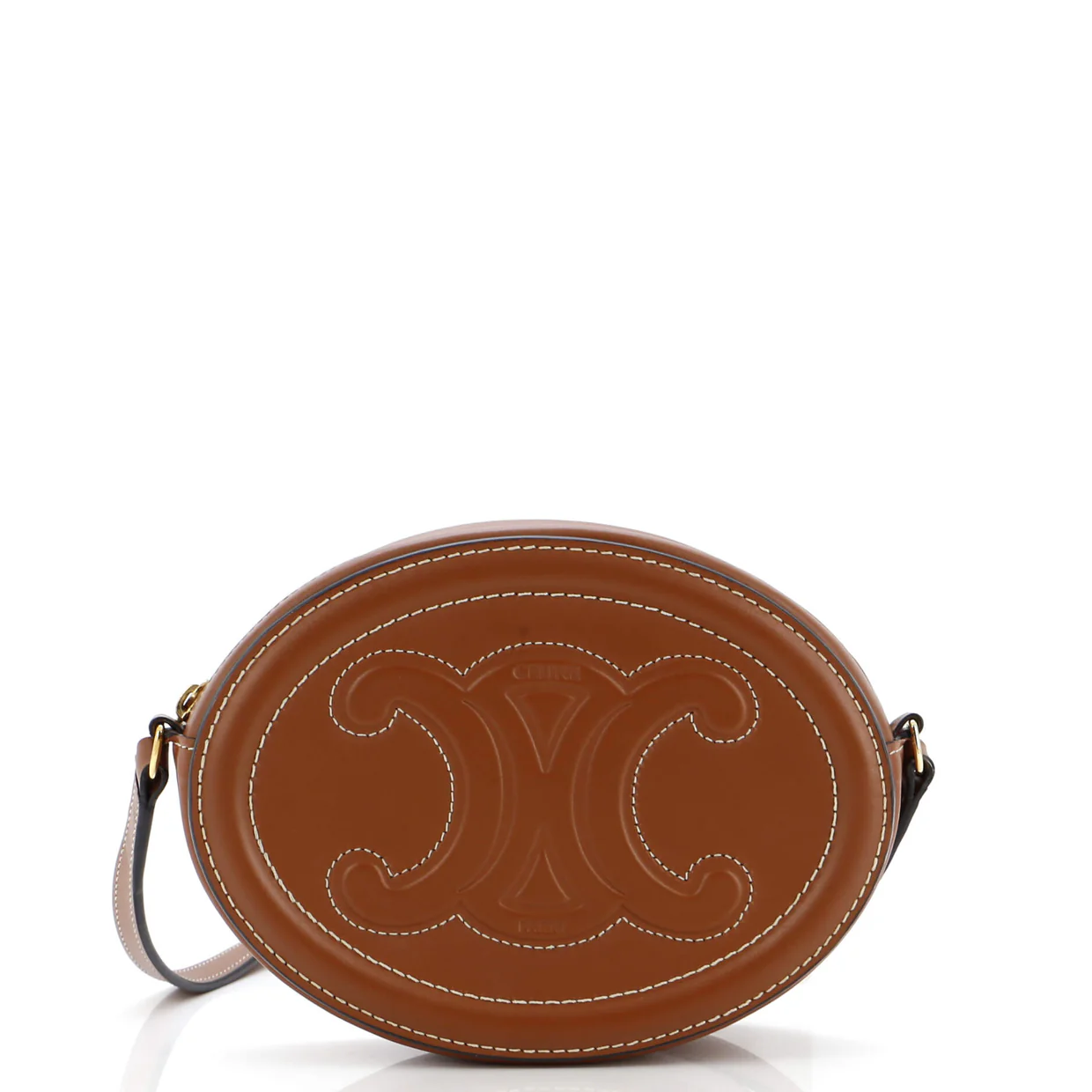 Triomphe Oval Crossbody Bag Leather Mini - Deep Luxury