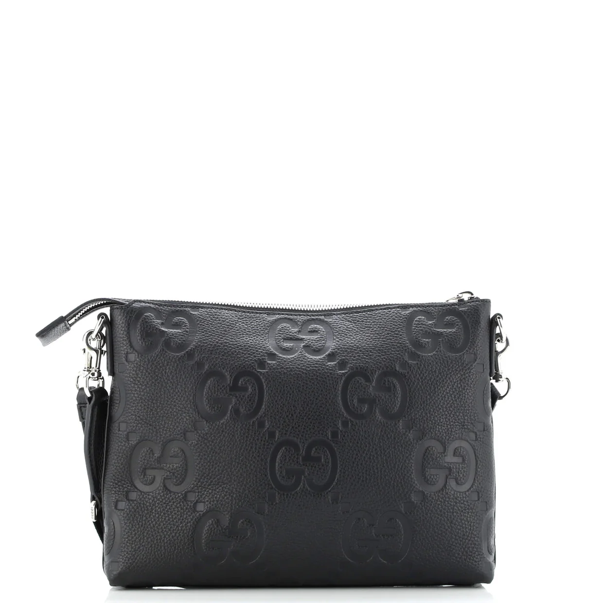 Zip Messenger Bag Jumbo GG Embossed Leather Medium - Deep Luxury