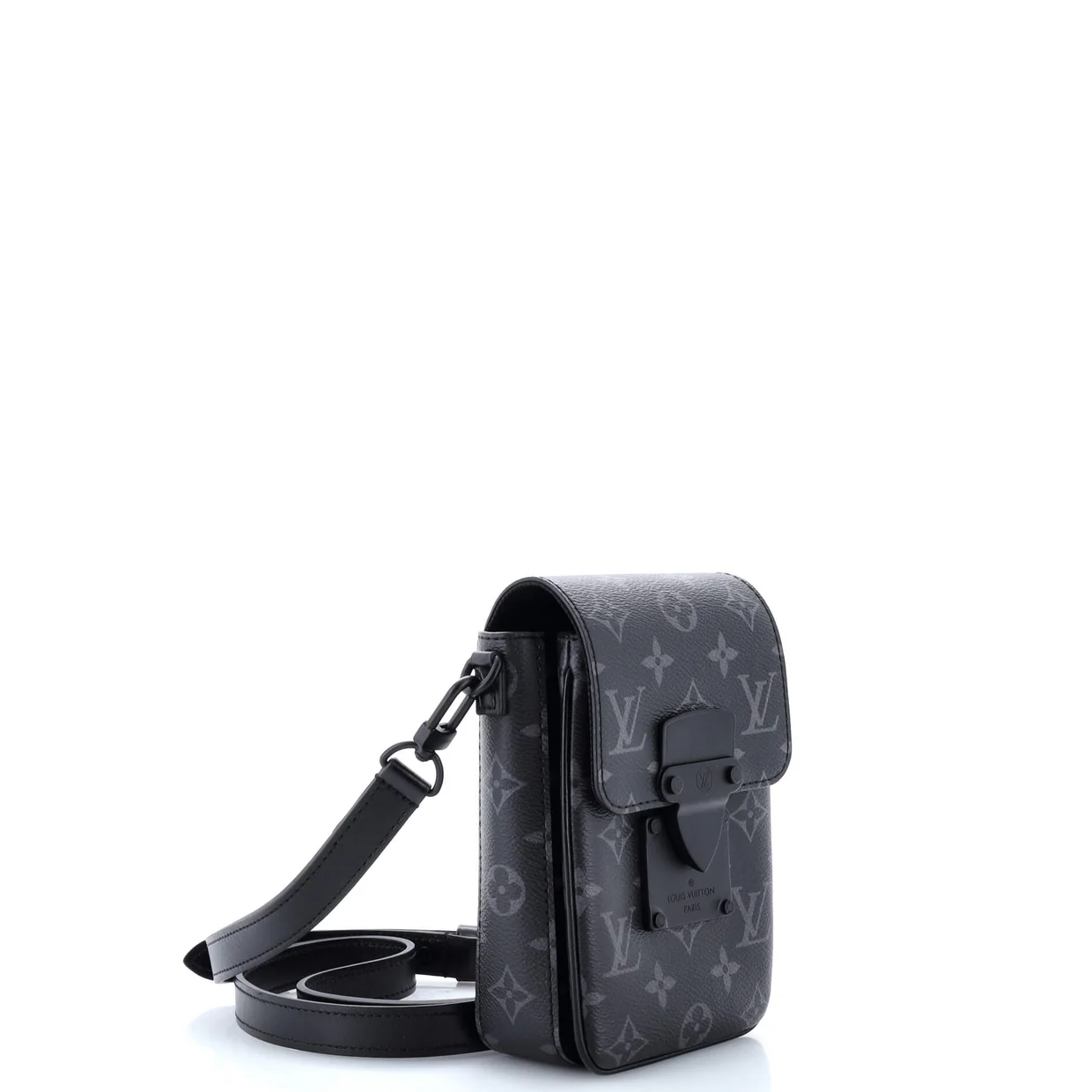 S Lock Vertical Wearable Wallet Monogram Eclipse Canvas - Deep Luxury