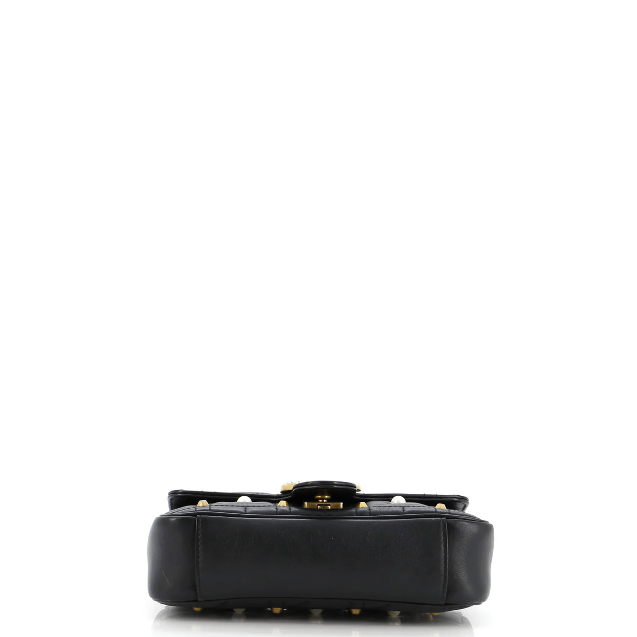 Pearly GG Marmont Flap Bag Embellished Matelasse Leather Mini - Deep Luxury