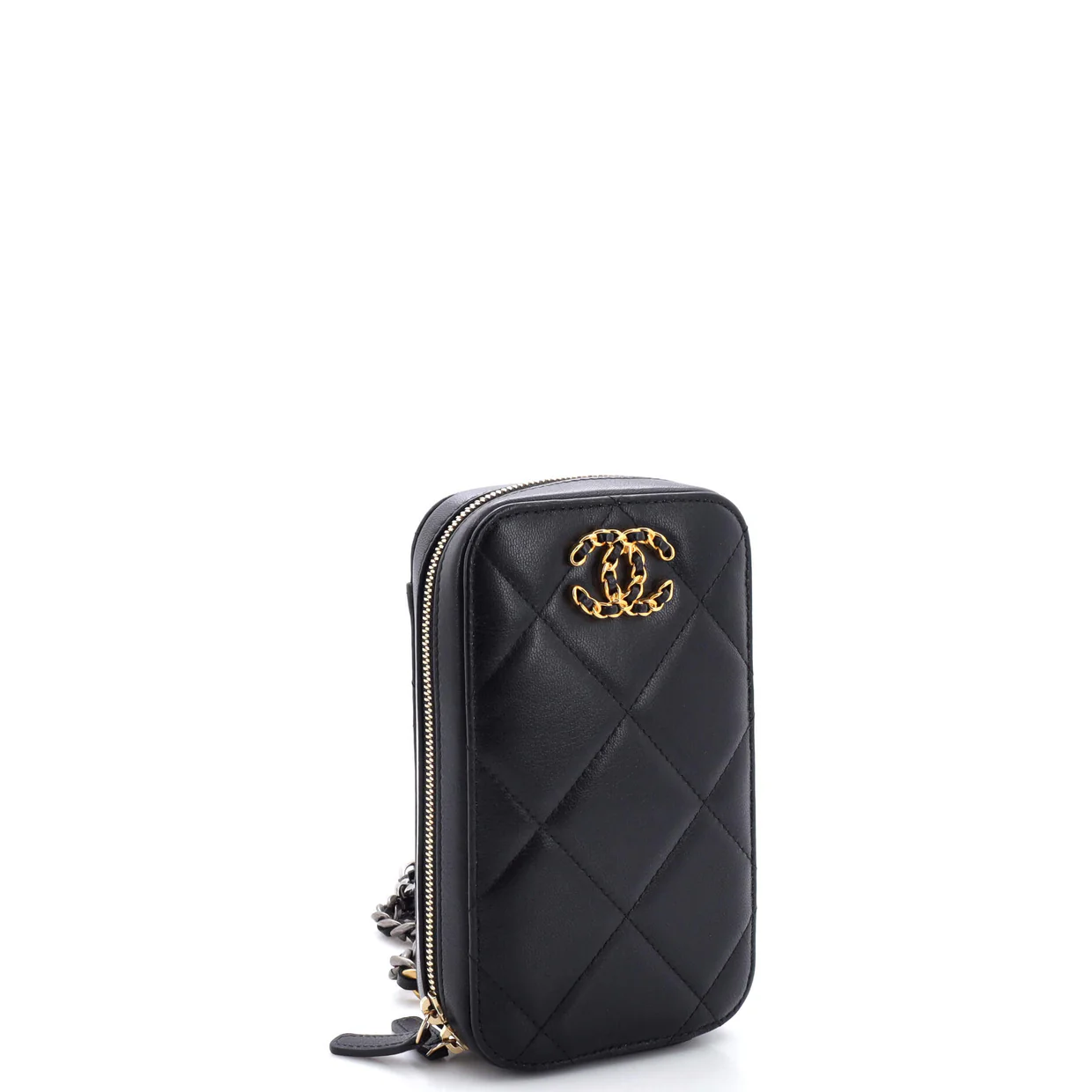 19 Phone Holder Crossbody Bag Quilted Lambskin - Deep Luxury
