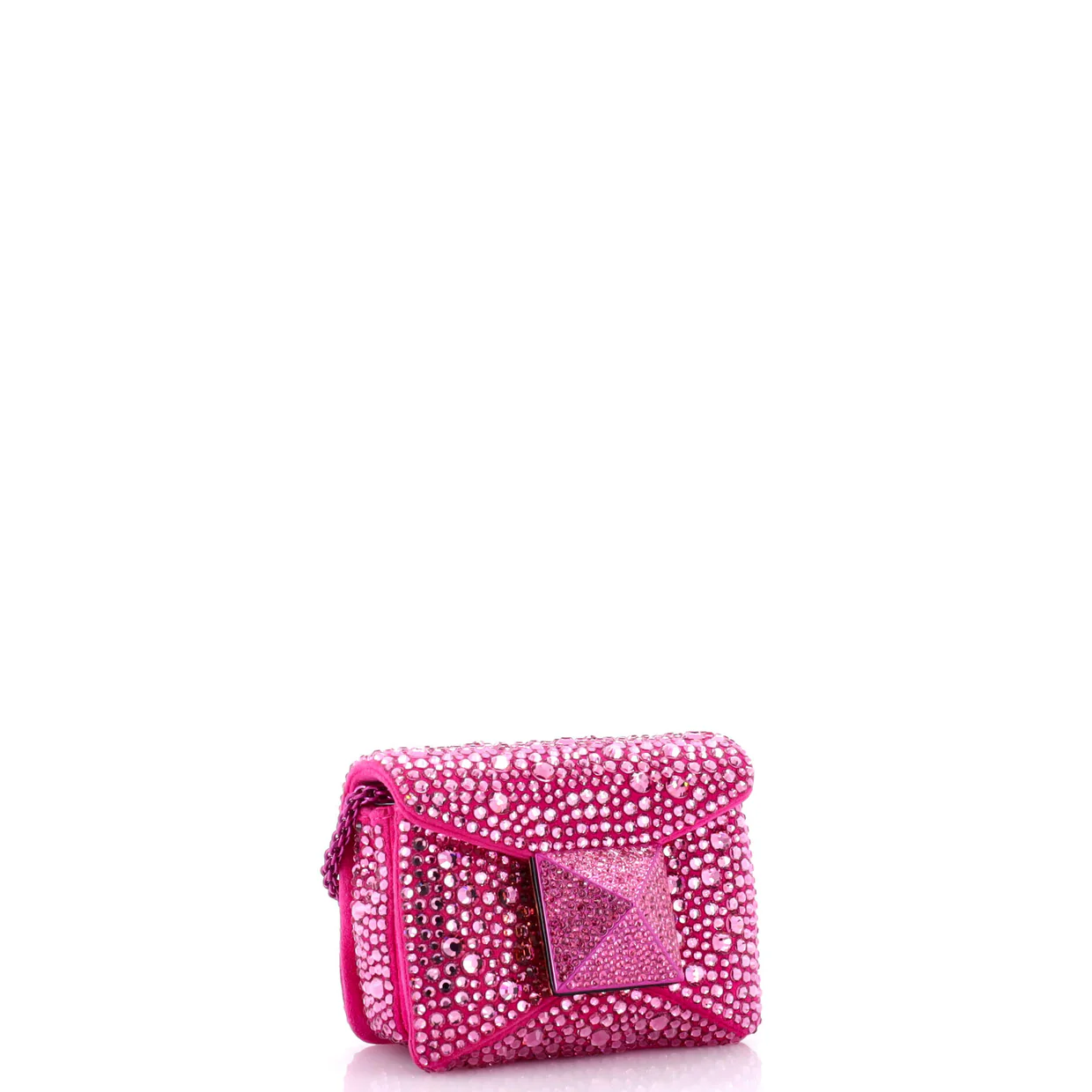 One Stud Chain Flap Bag Beaded Leather Small - Deep Luxury