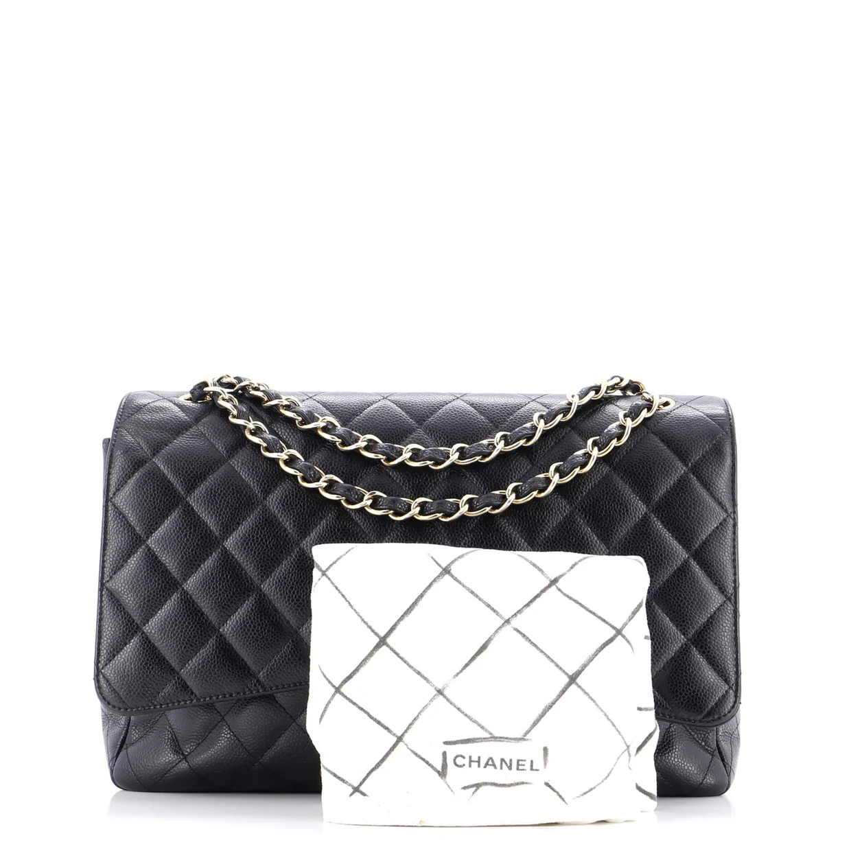 Classic Double Flap Bag Quilted Caviar Maxi - Deep Luxury