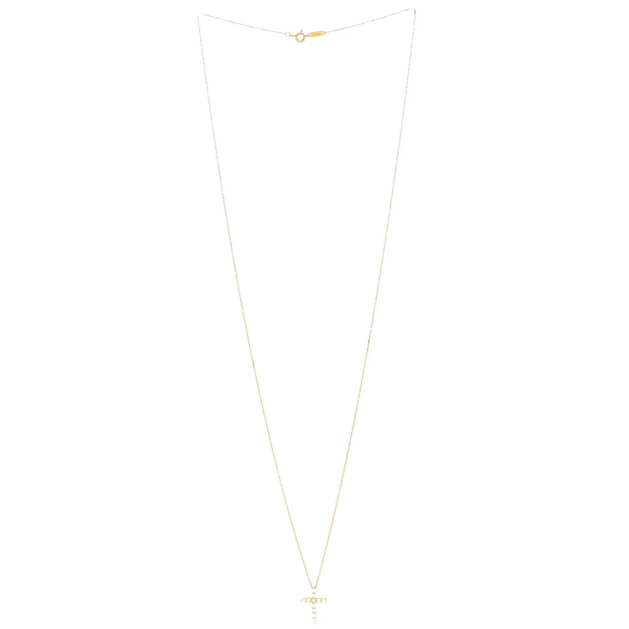 Cross Pendant Necklace 18K Yellow Gold with Diamonds Small - Deep Luxury