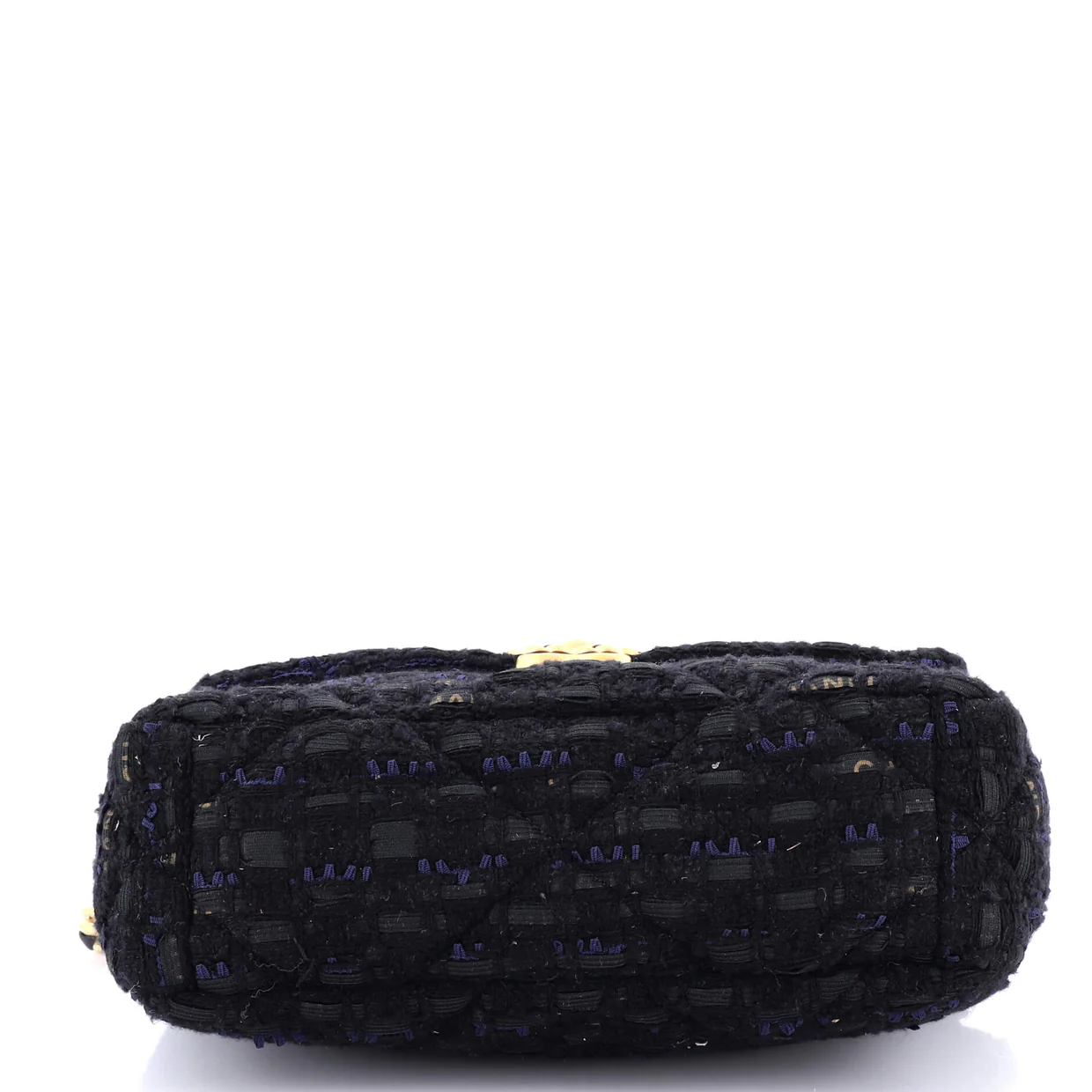 19 Flap Bag Quilted Tweed and Ribbon Medium - Deep Luxury