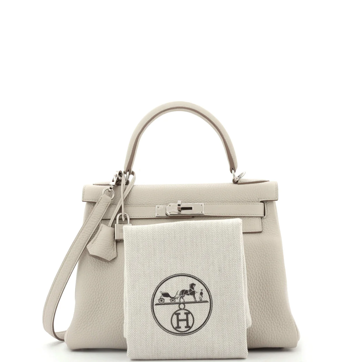 Kelly Handbag Light Clemence with Palladium Hardware 28 - Deep Luxury
