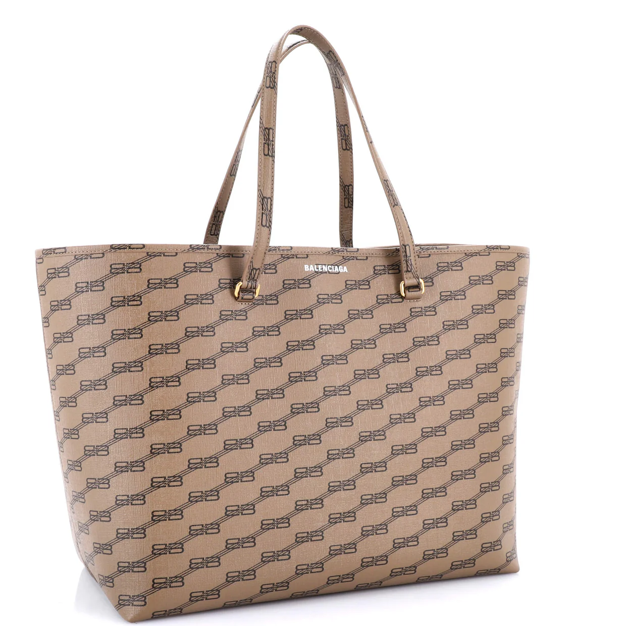 Signature East-West Shopper Tote BB Monogram Coated Canvas Large - Deep Luxury