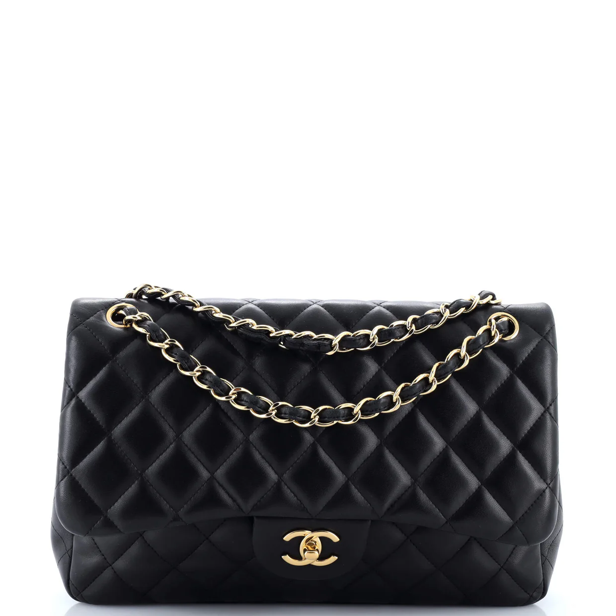 Classic Double Flap Bag Quilted Lambskin Jumbo - Deep Luxury