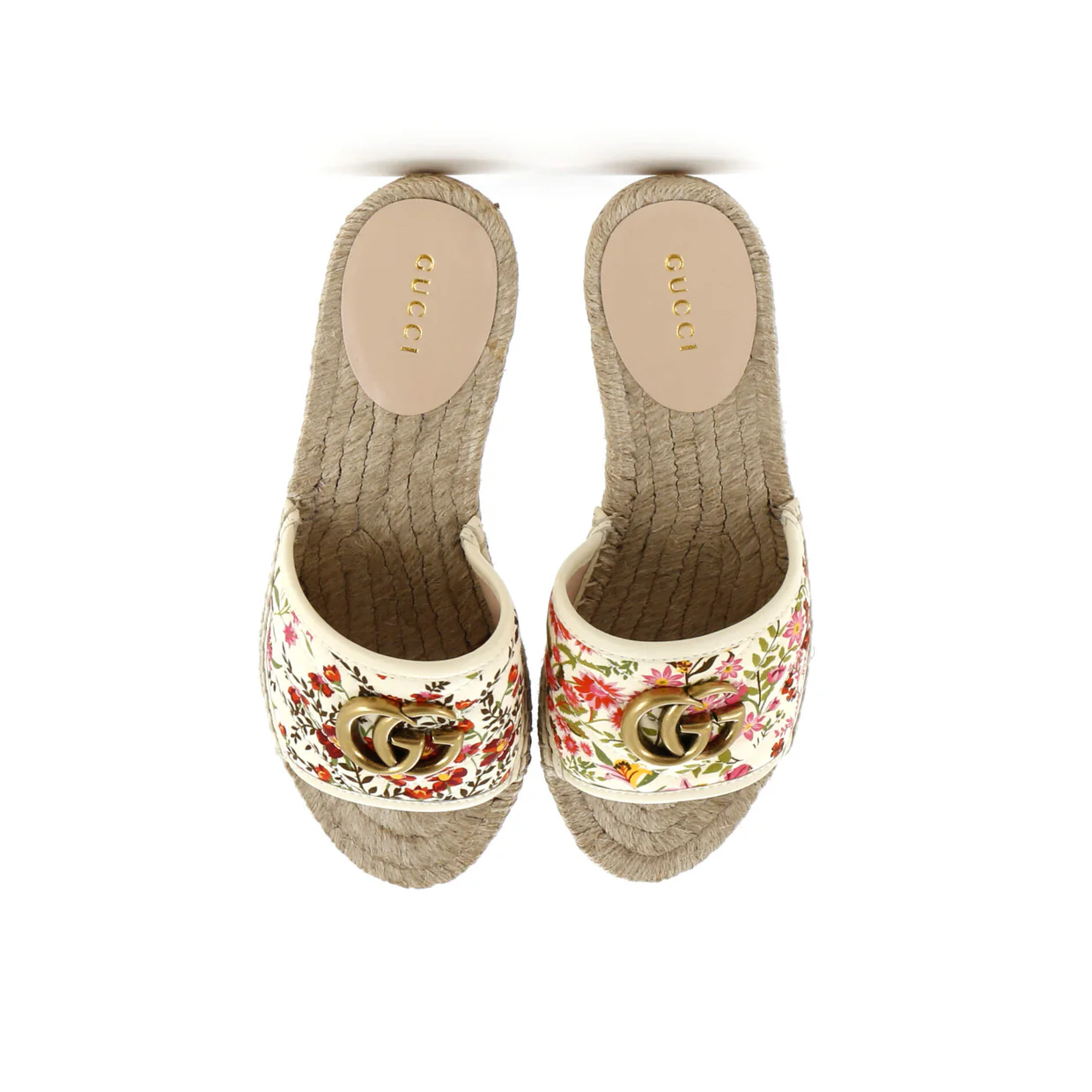Women's GG Marmont Espadrilles Slide Sandals Quilted Printed Canvas - Deep Luxury