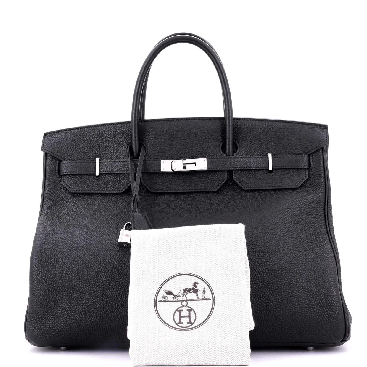 Birkin Handbag Noir Togo with Palladium Hardware 40 - Deep Luxury