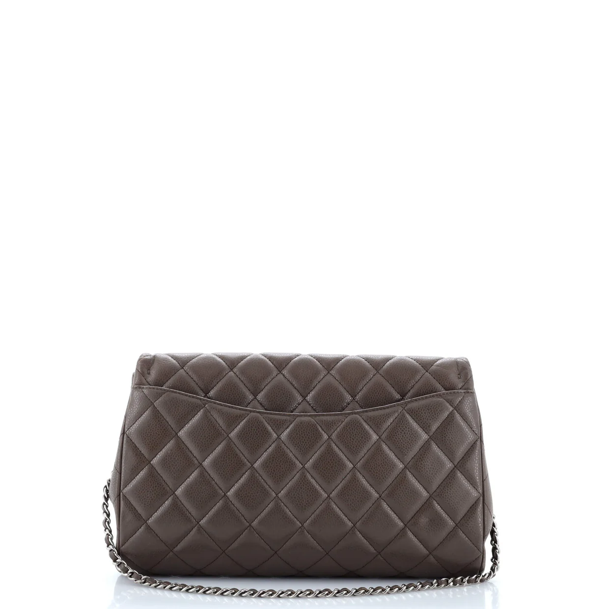Clutch with Chain Quilted Caviar - Deep Luxury