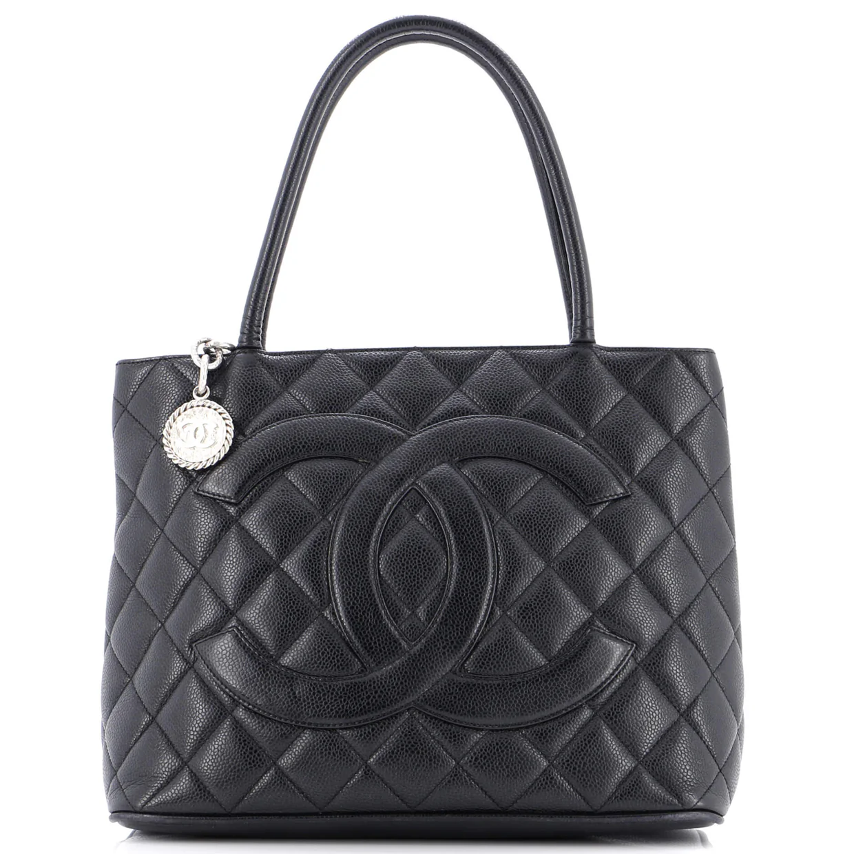 Medallion Tote Quilted Caviar - Deep Luxury