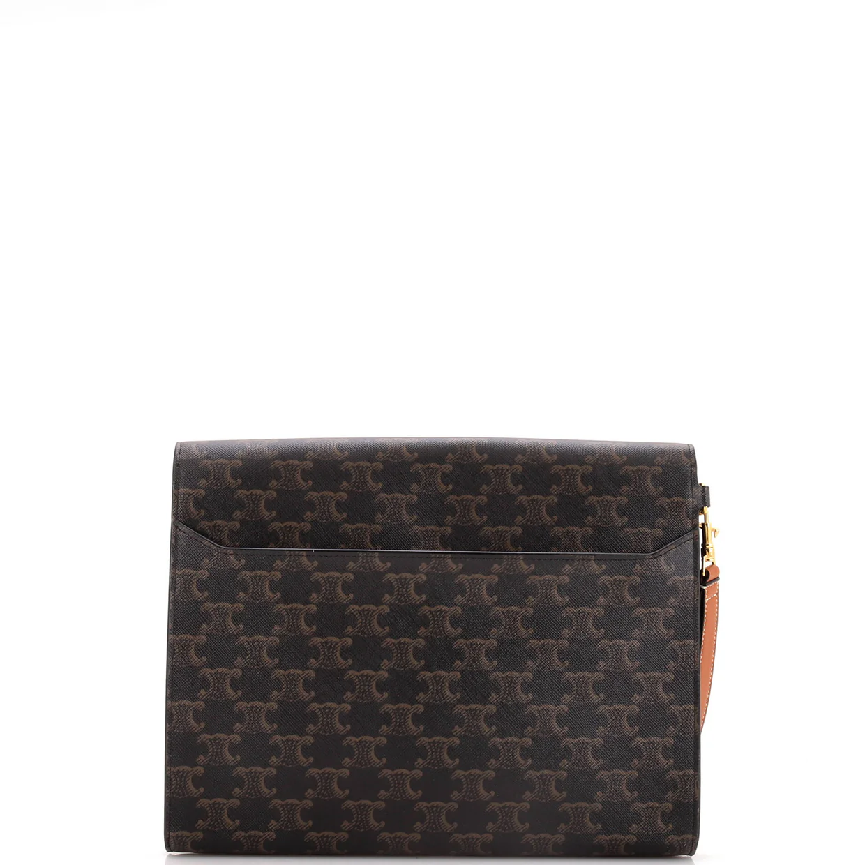 Flap Wristlet Pouch Triomphe Coated Canvas - Deep Luxury