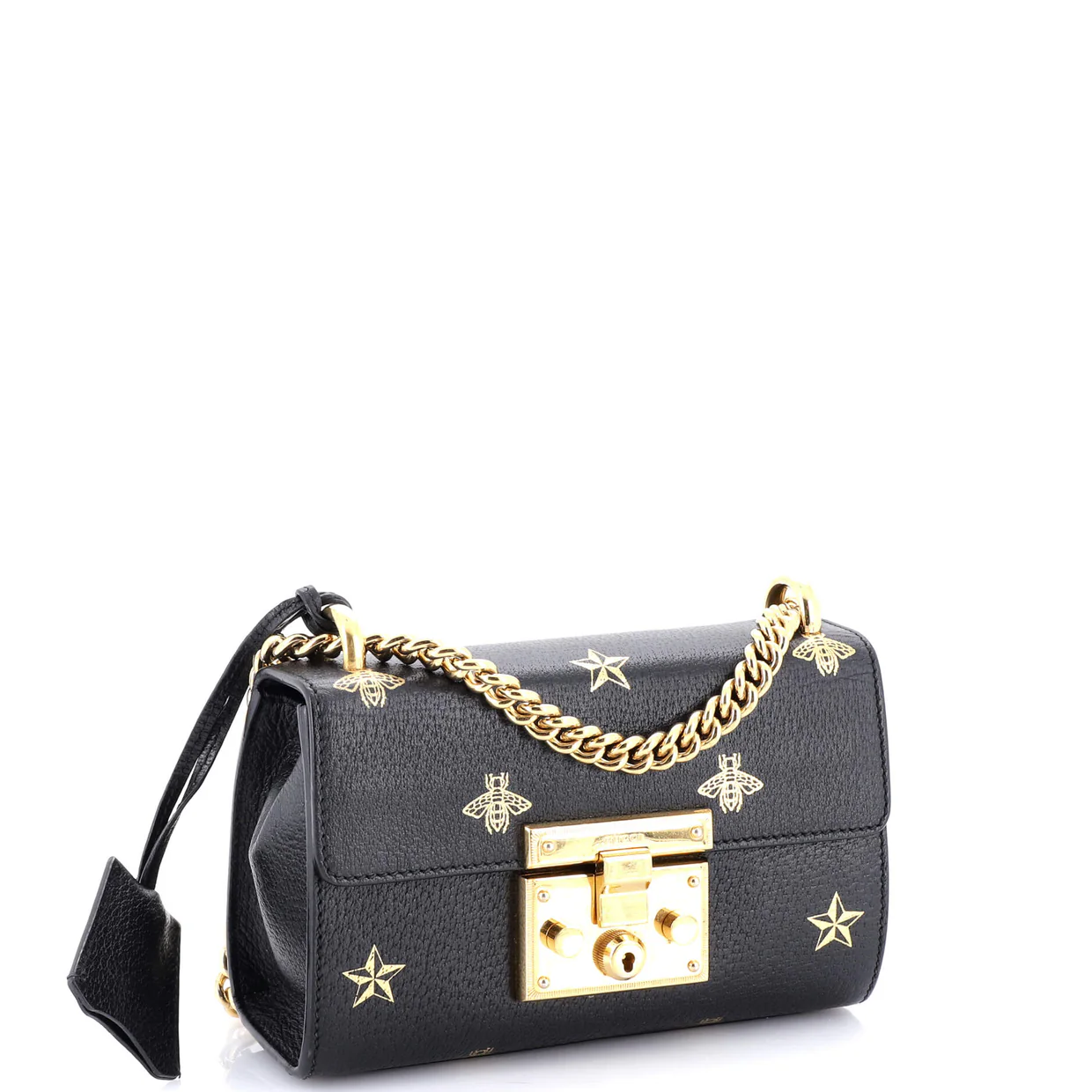 Padlock Shoulder Bag Printed Leather Small - Deep Luxury