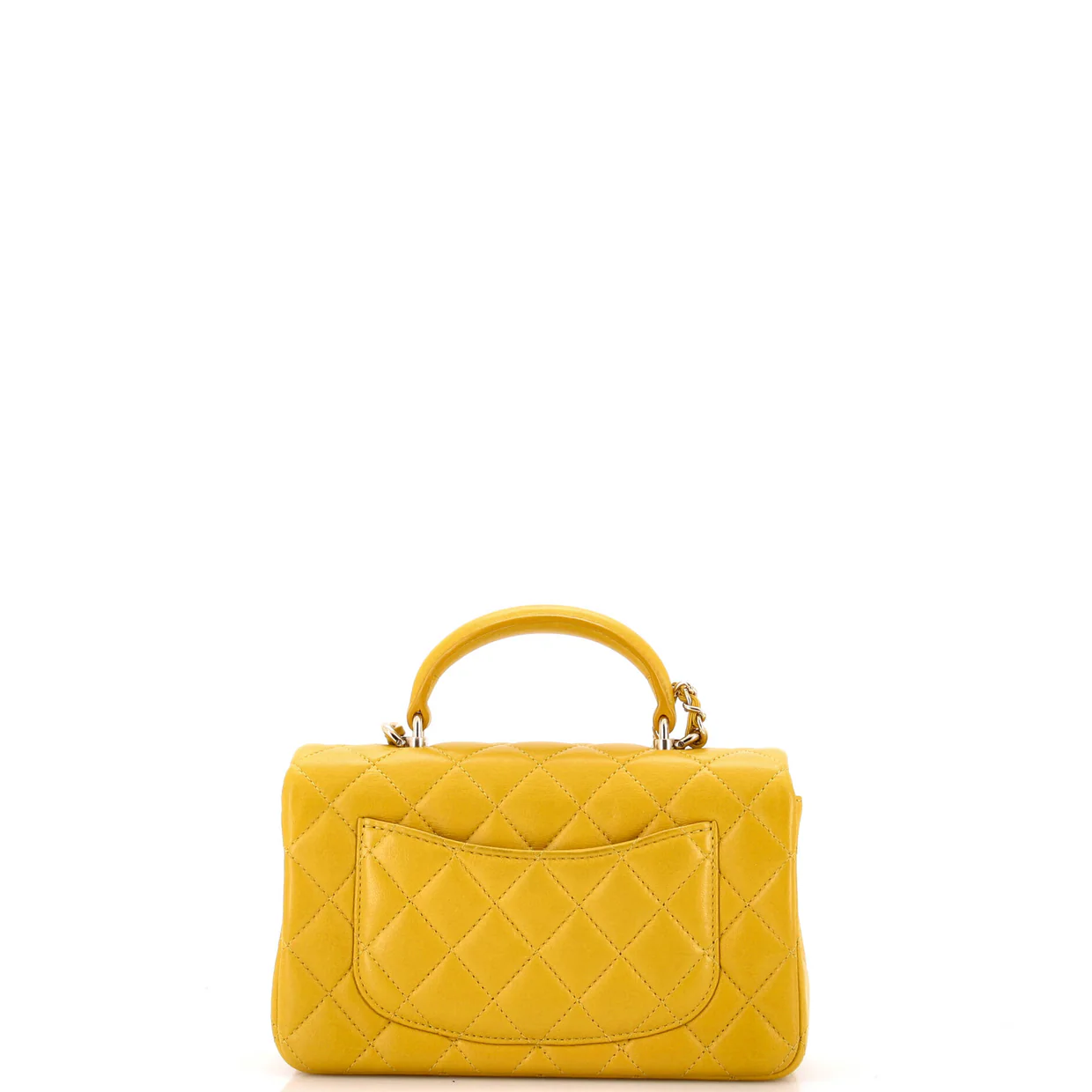 Classic Single Flap Top Handle Bag Quilted Lambskin Mini - Deep Luxury