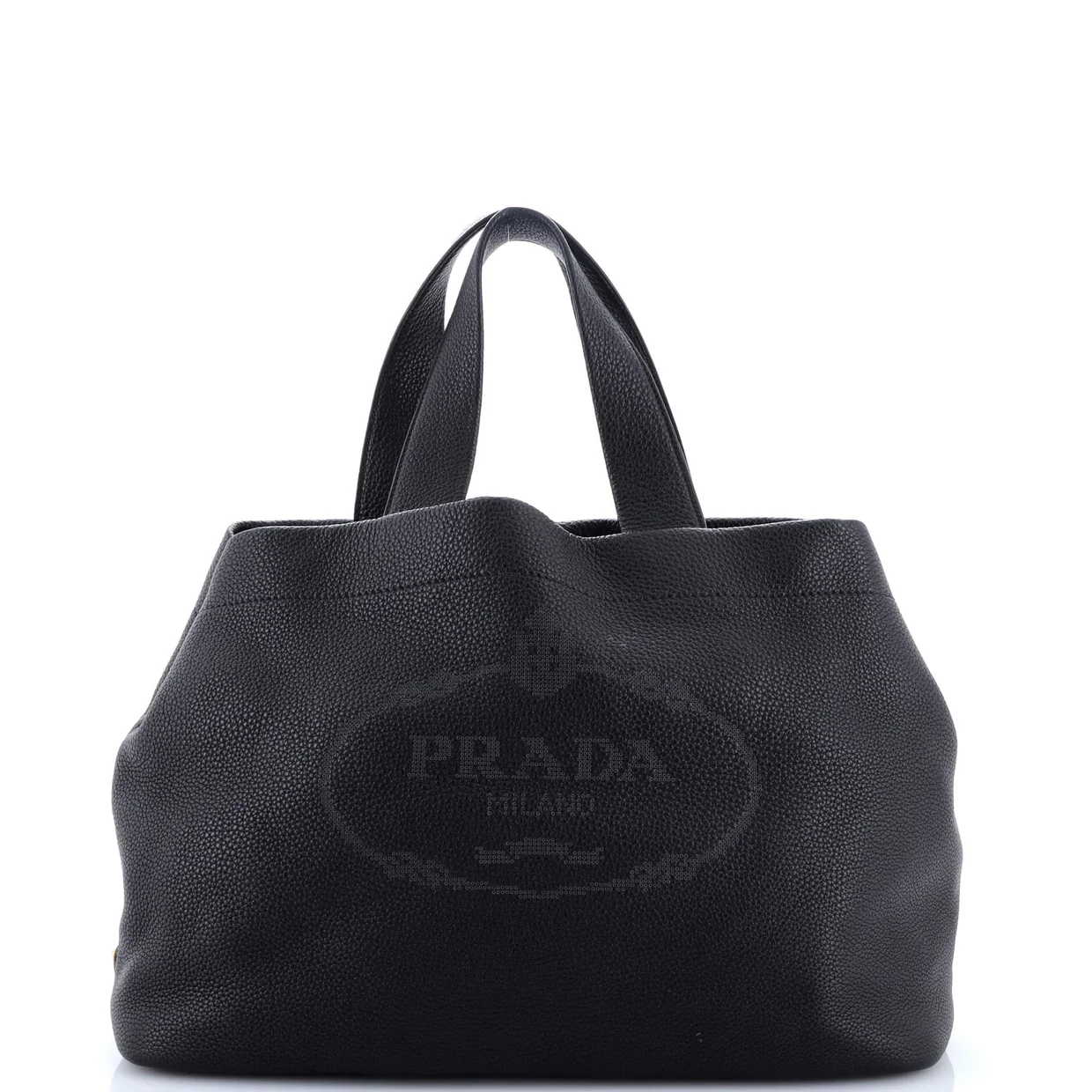 Logo Tote Perforated Leather Medium - Deep Luxury
