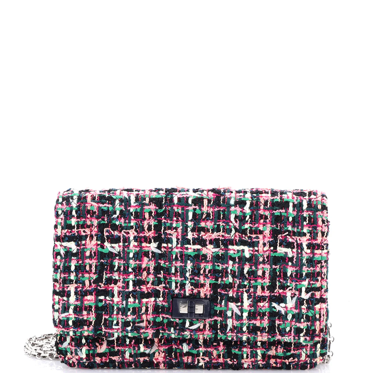 Reissue 2.55 Wallet on Chain Quilted Tweed - Deep Luxury