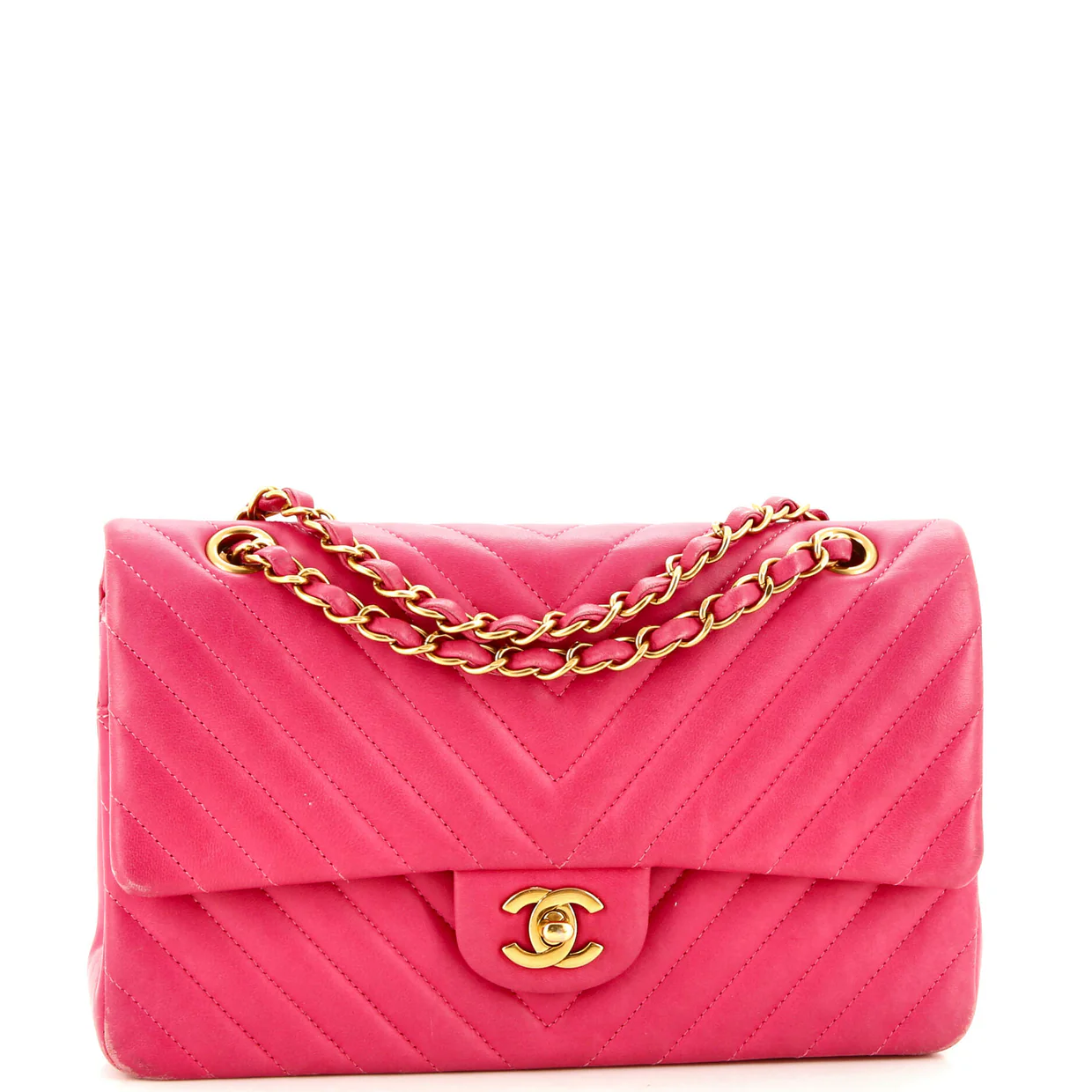 Classic Double Flap Bag Chevron Calfskin Medium - Deep Luxury