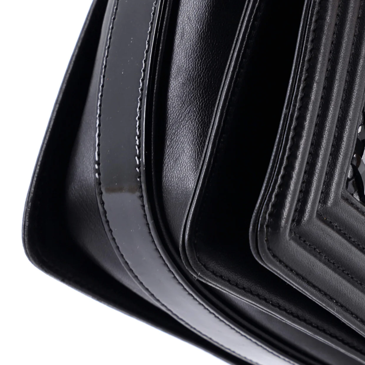 Boy Flap Bag Braided Patent and Calfskin Old Medium - Deep Luxury