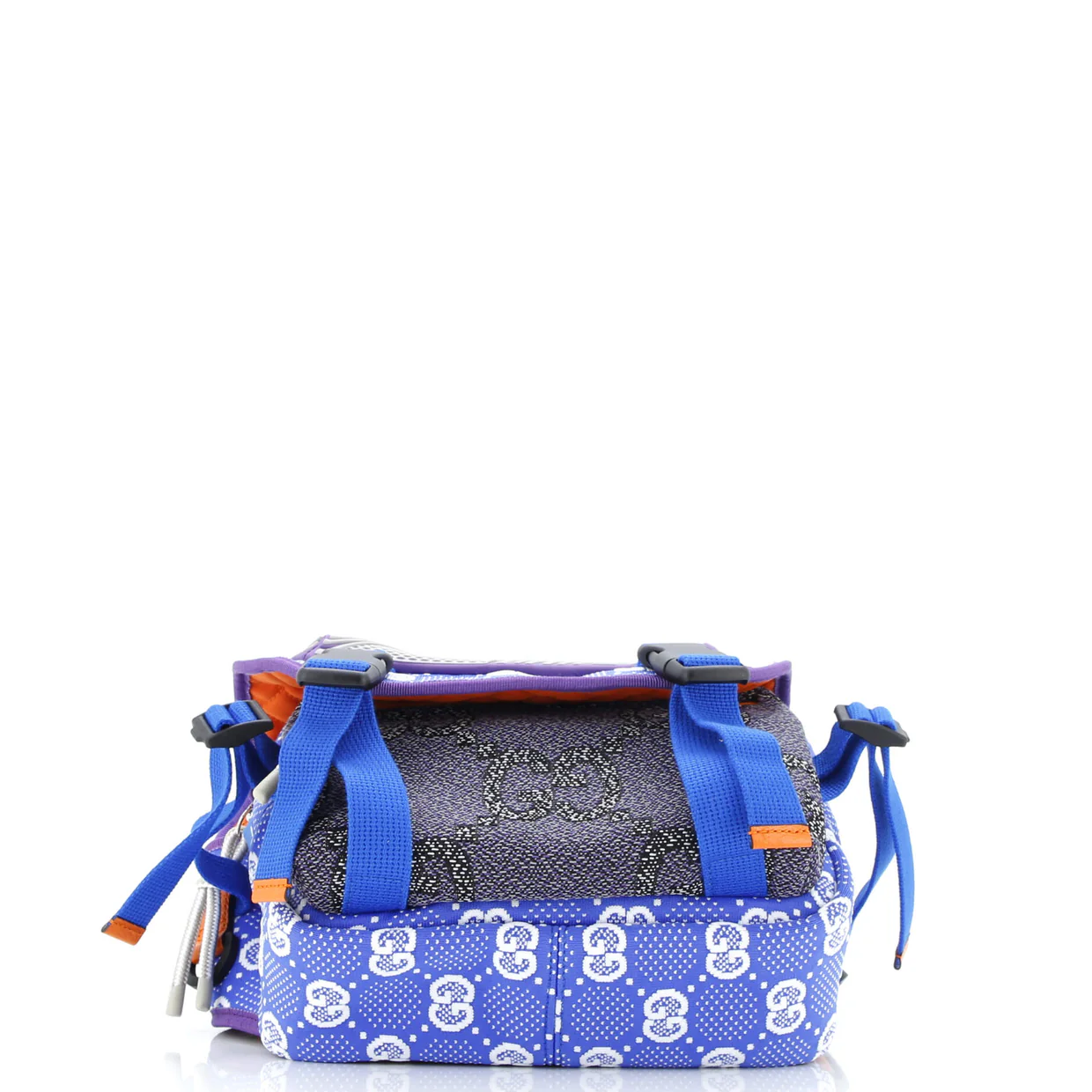 Buckle Flap Chest Strap Backpack GG Fabric with Rubber - Deep Luxury