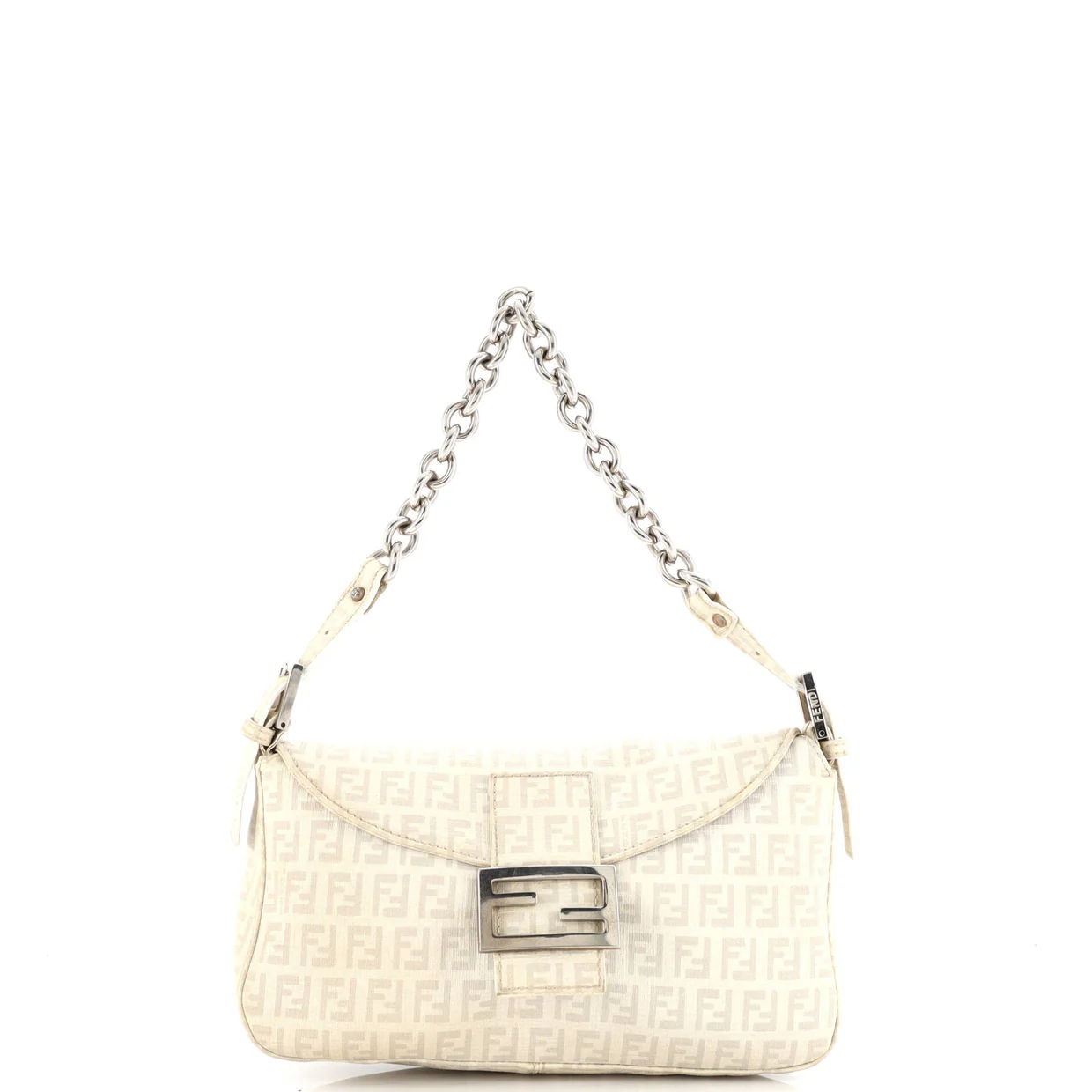 Vintage FF Buckle Curved Hobo Zucchino Coated Canvas Small - Deep Luxury