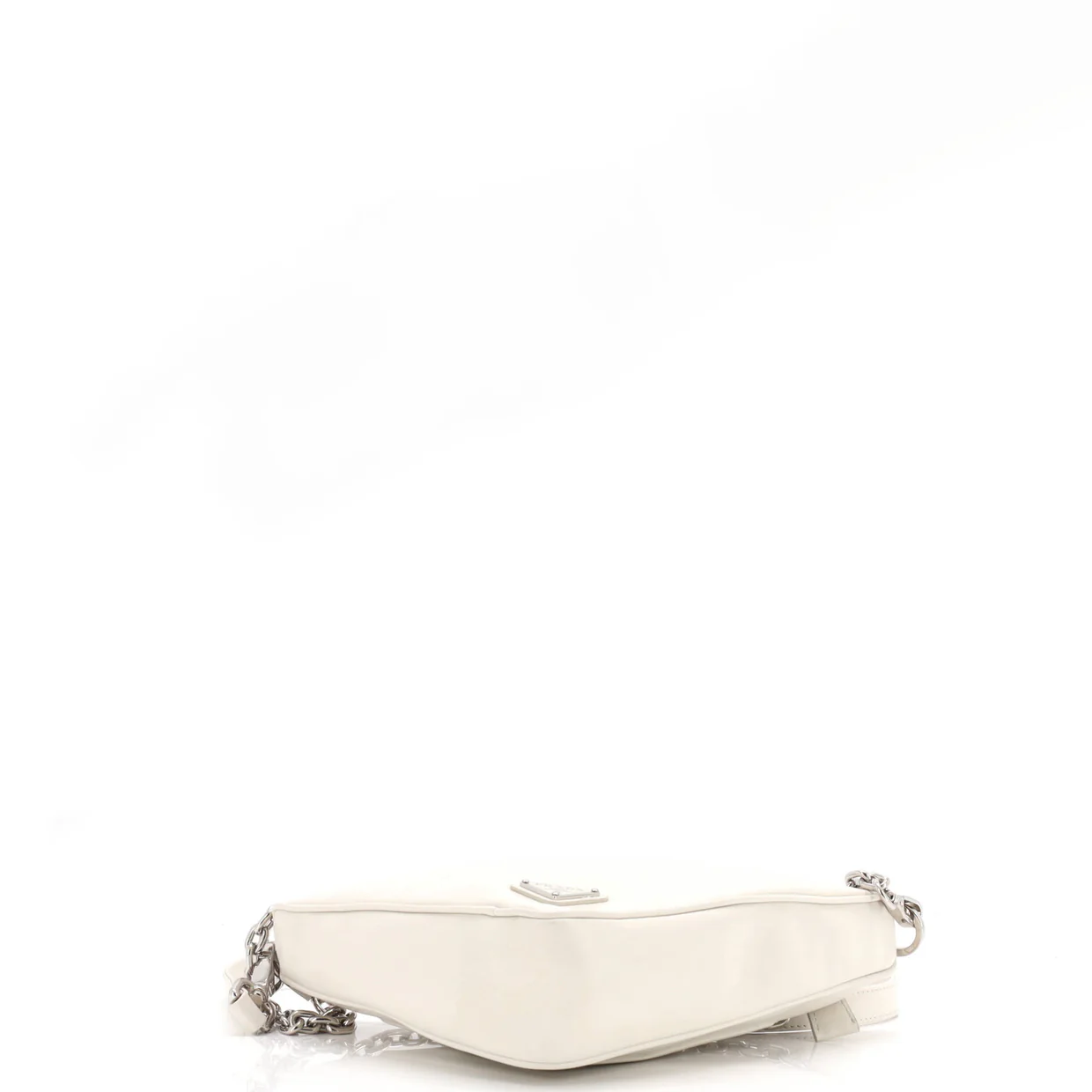 Triangle Logo Zip Shoulder Bag Embossed Leather Mini - Deep Luxury