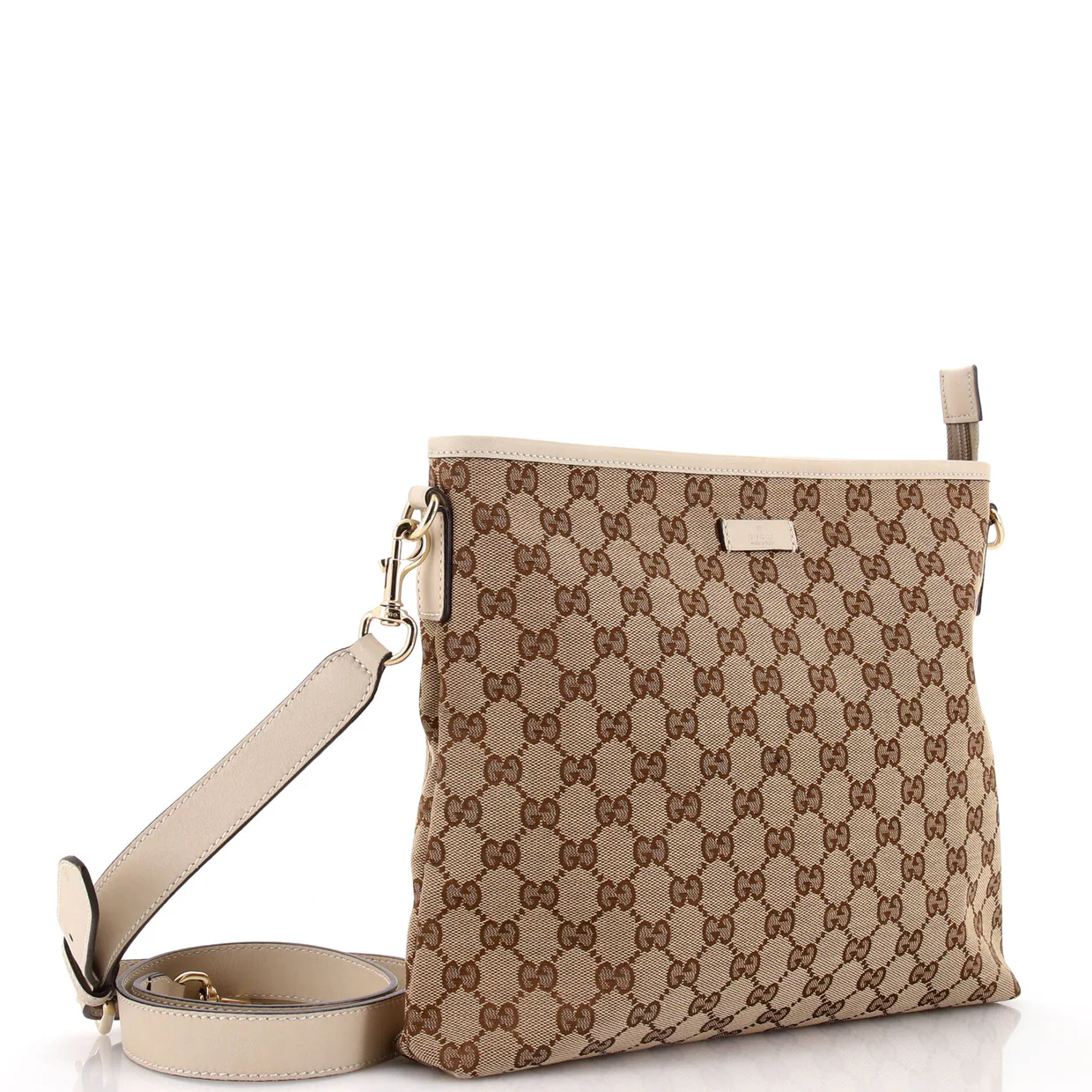 Flat Messenger Bag GG Canvas Medium - Deep Luxury