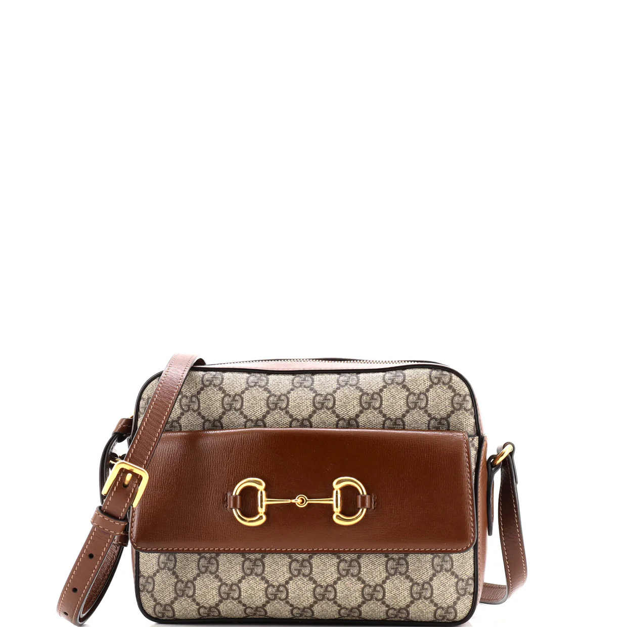 Horsebit 1955 Flap Pocket Camera Bag GG Coated Canvas and Leather Small - Deep Luxury