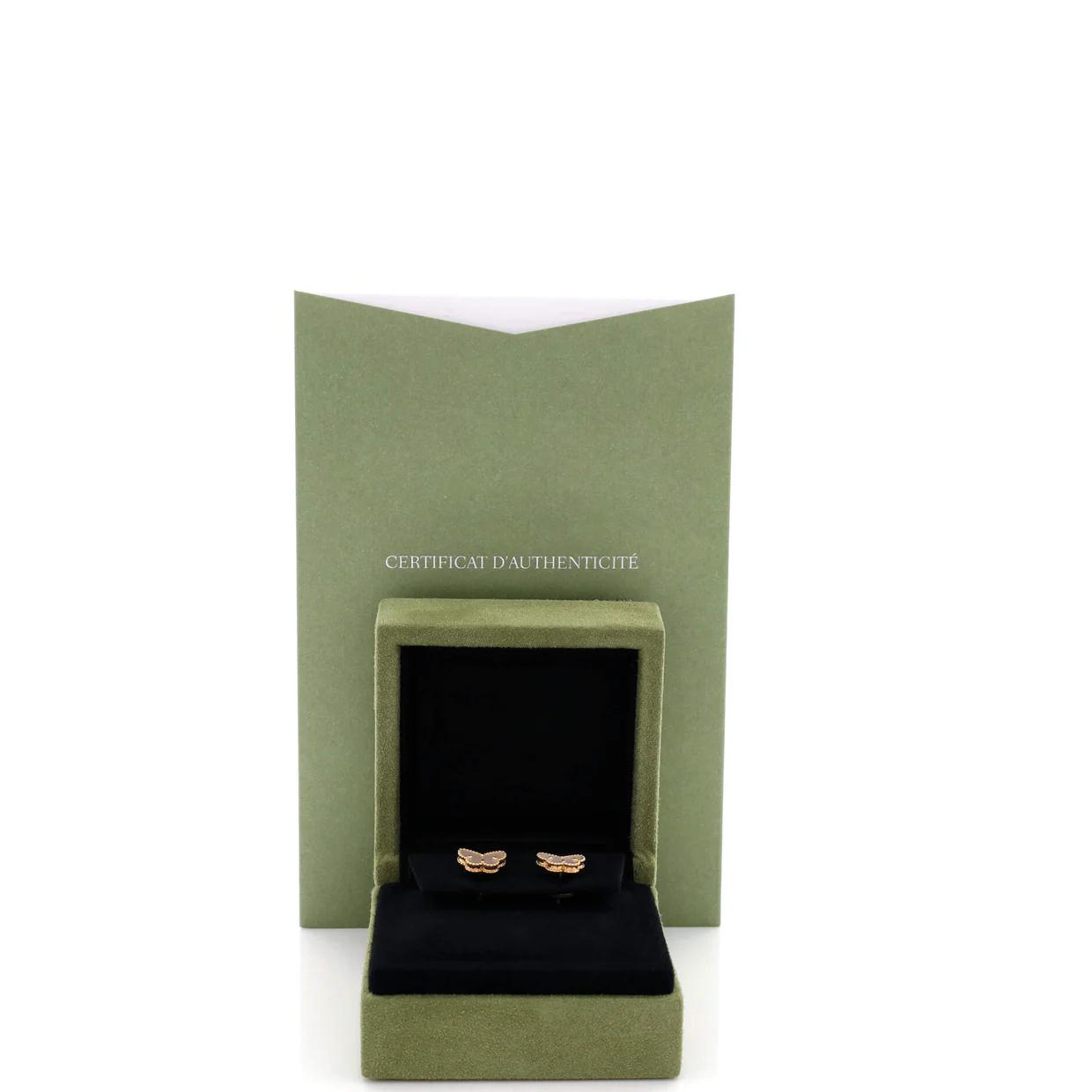 Sweet Alhambra Butterfly Stud Earrings 18K Yellow Gold and Mother of Pearl - Deep Luxury