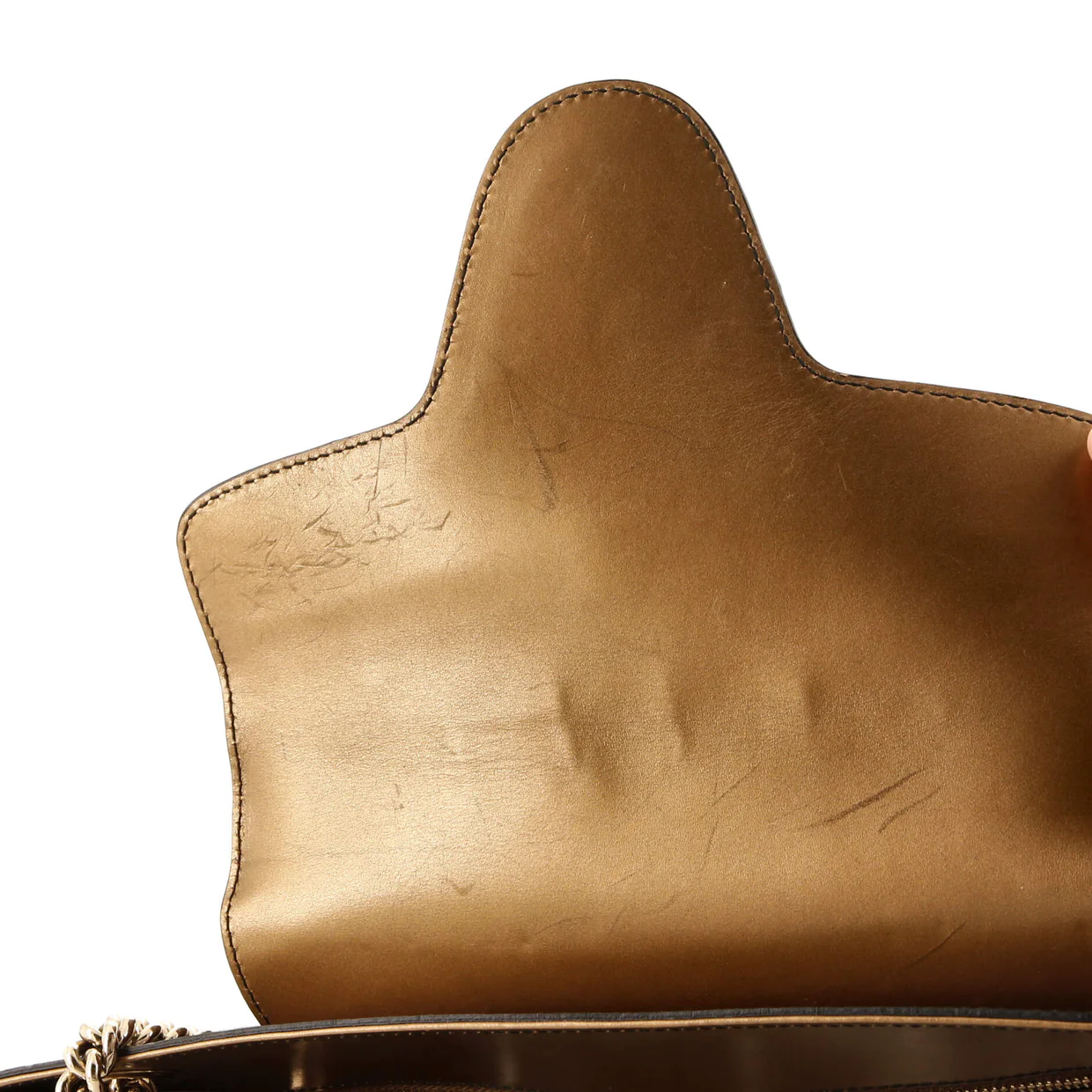 Emily Chain Flap Shoulder Bag Guccissima Patent Large - Deep Luxury