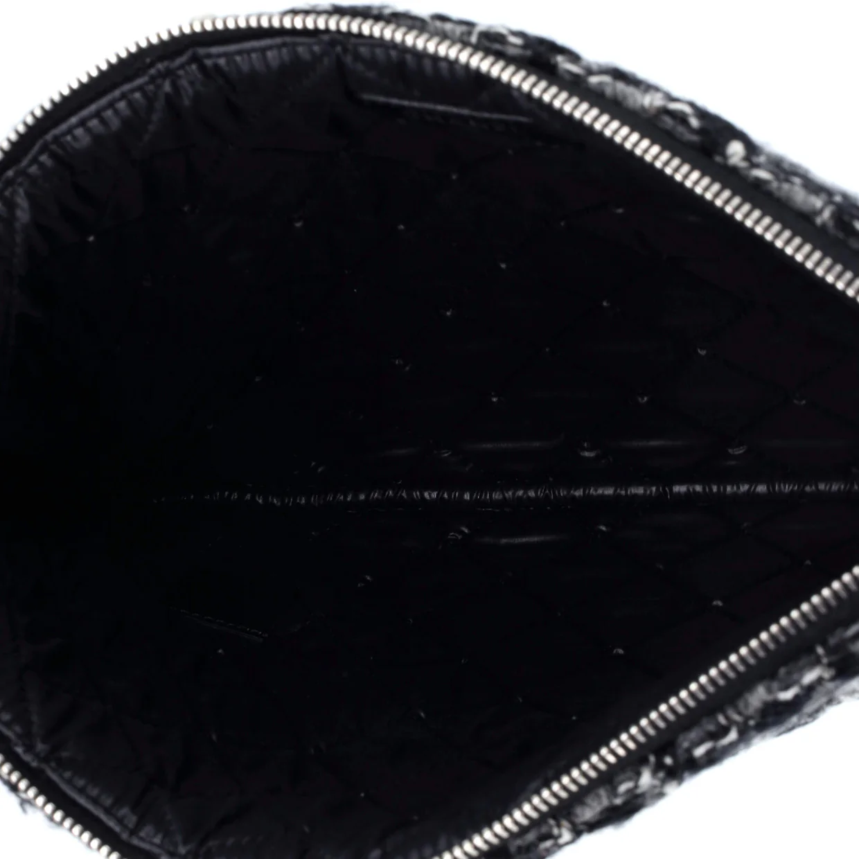 O Case Clutch Quilted Tweed and Caviar Medium - Deep Luxury