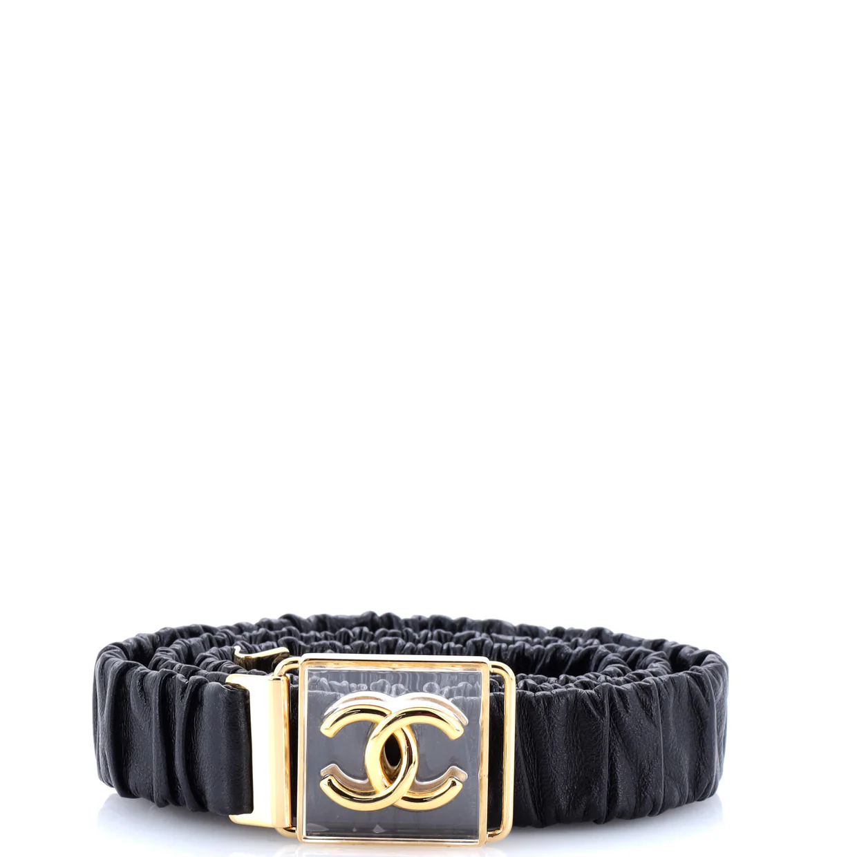 CC Elastic Belt Leather with Metal - Deep Luxury