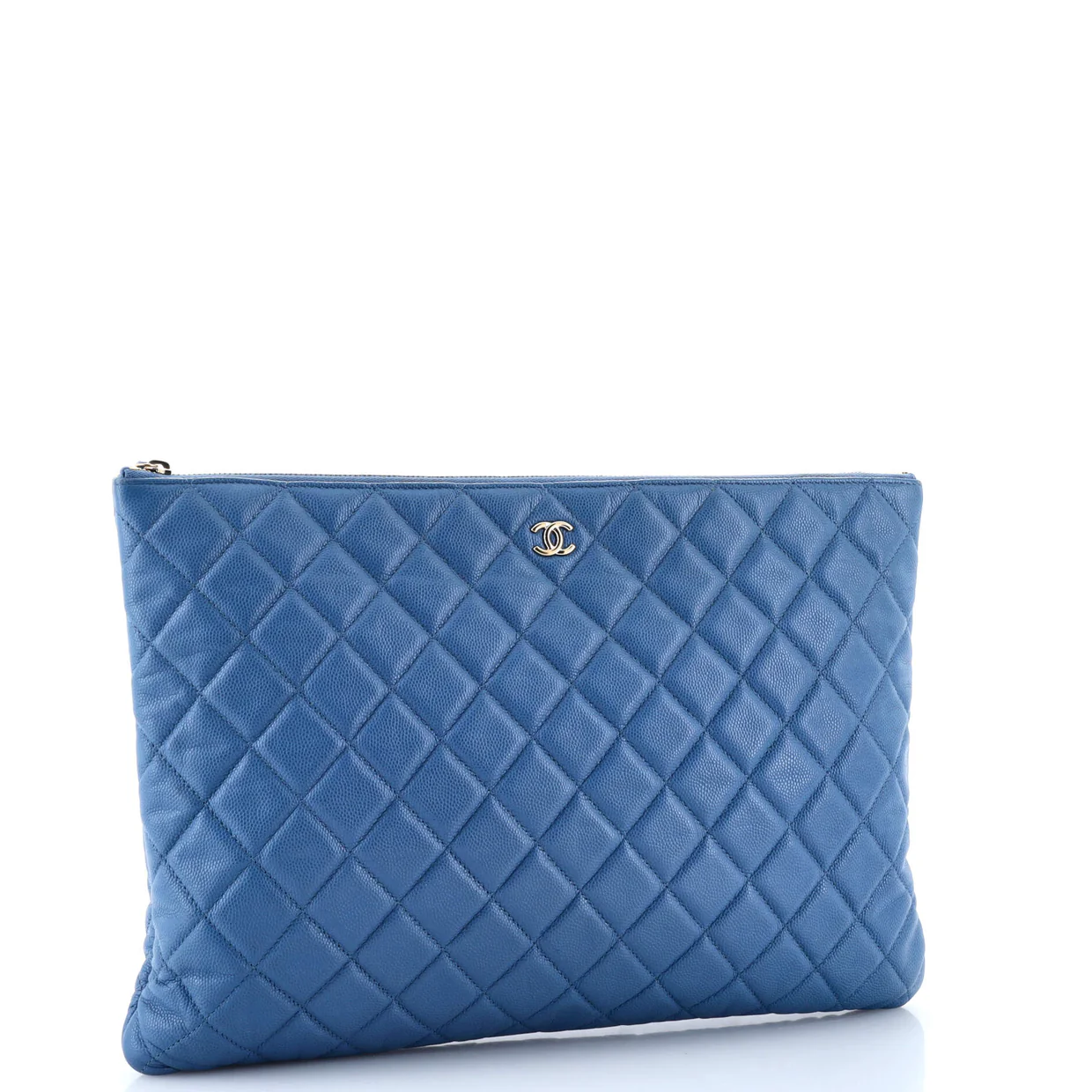 O Case Clutch Quilted Caviar Large - Deep Luxury
