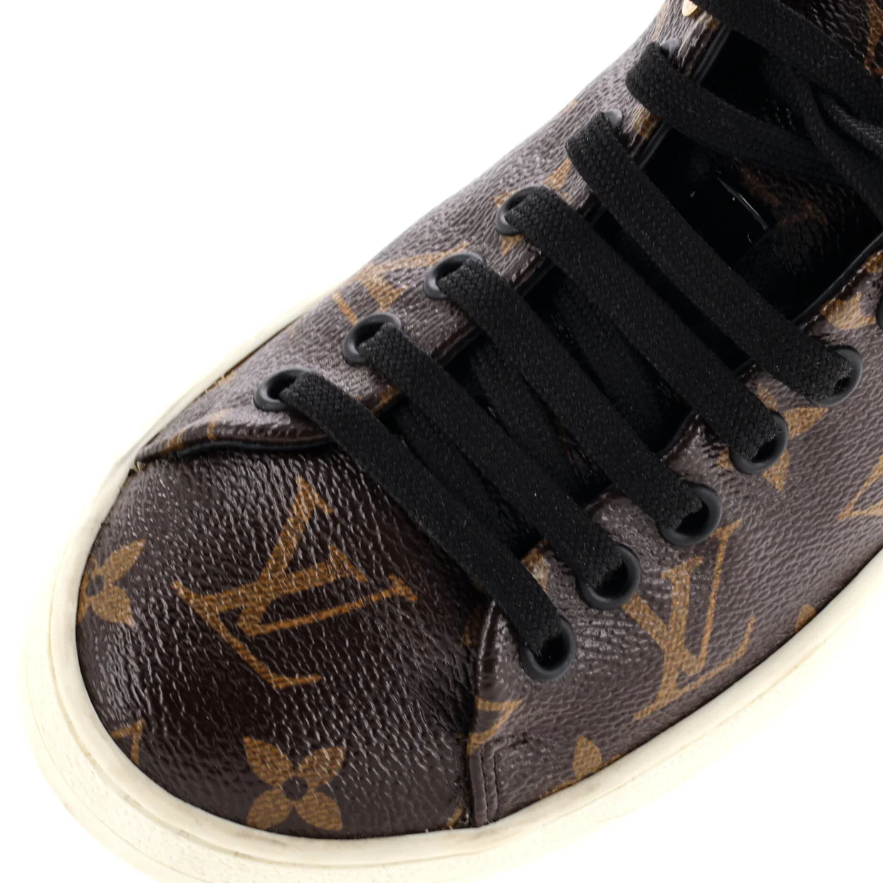 Women's FrontRow Sneakers Monogram Canvas with Patent - Deep Luxury