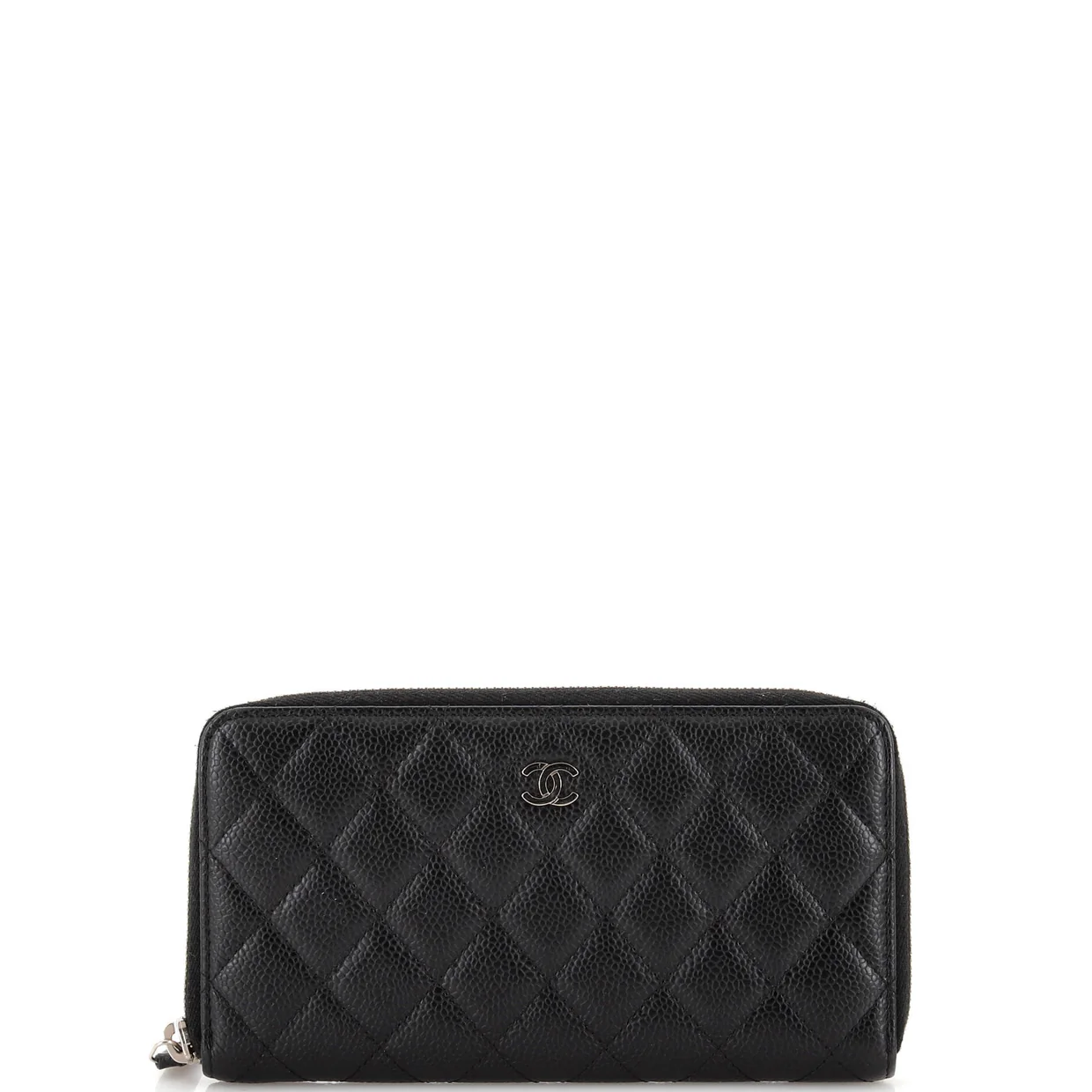 Zip Around Wallet Quilted Caviar Long - Deep Luxury