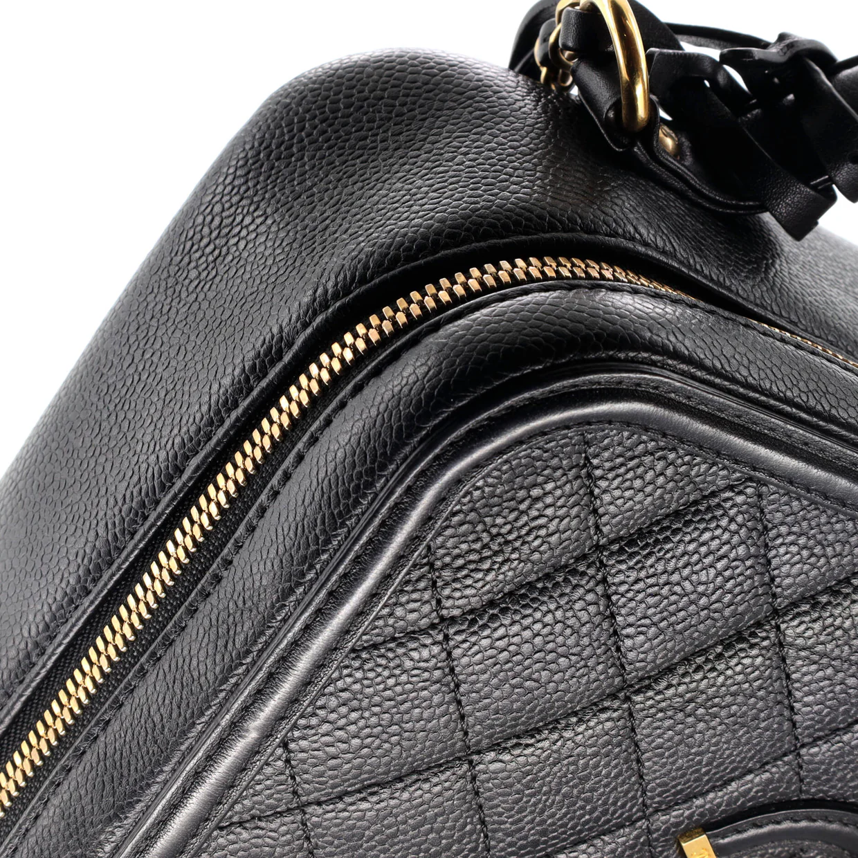 Filigree Vanity Case Quilted Caviar Large - Deep Luxury