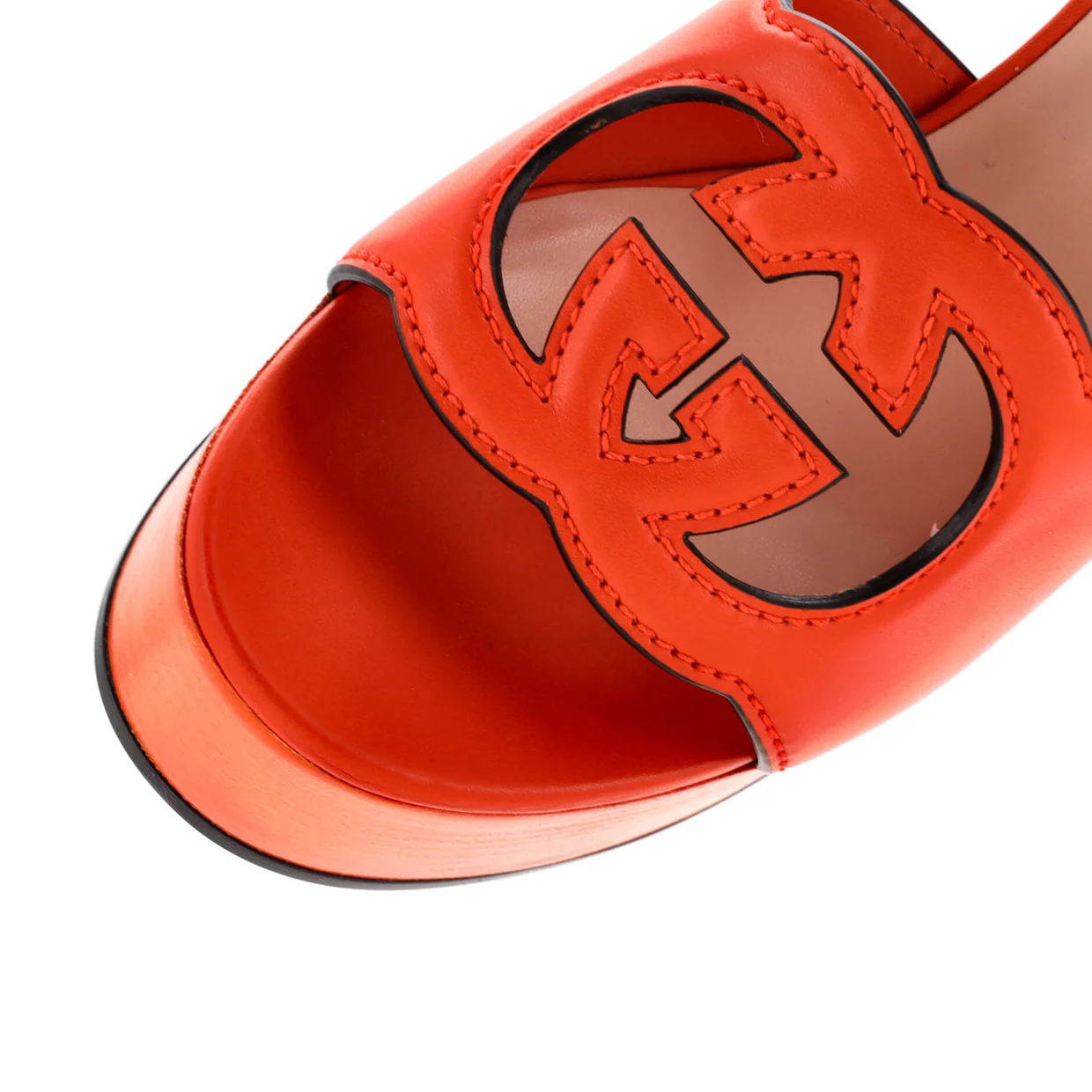 Women's Interlocking G Cut-Out Platform Sandals Leather - Deep Luxury