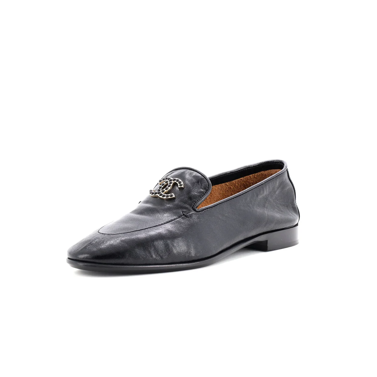 Women's CC Mocassin Loafers Leather with Metal - Deep Luxury