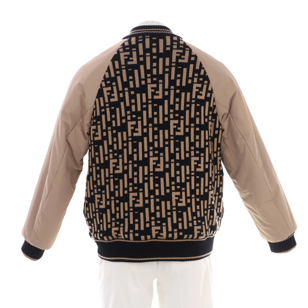 Men's Reversible Bomber Jacket Zucca Wool and Cotton and Nylon Blend - Deep Luxury