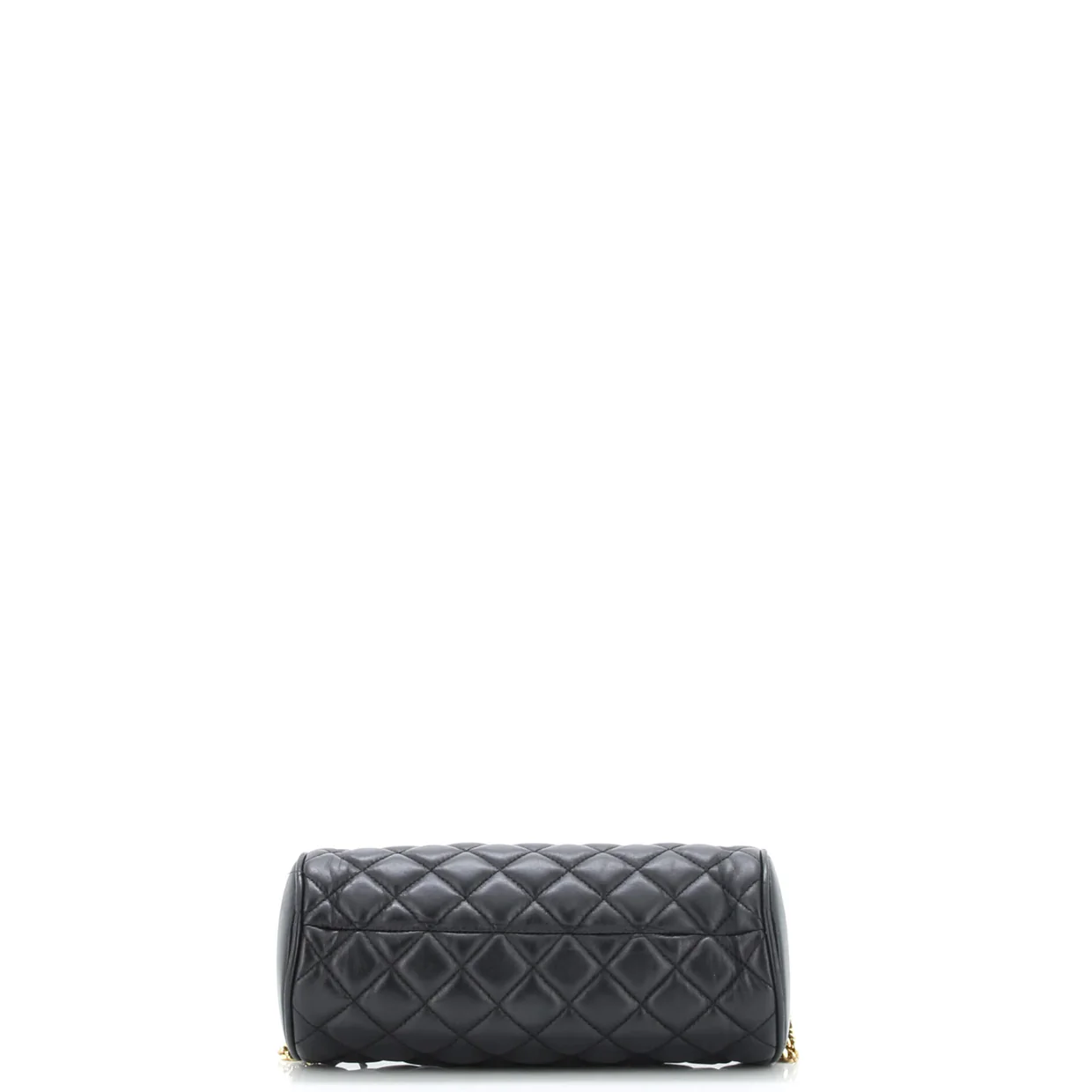 Medusa Chain Zip Shoulder Bag Quilted Leather - Deep Luxury