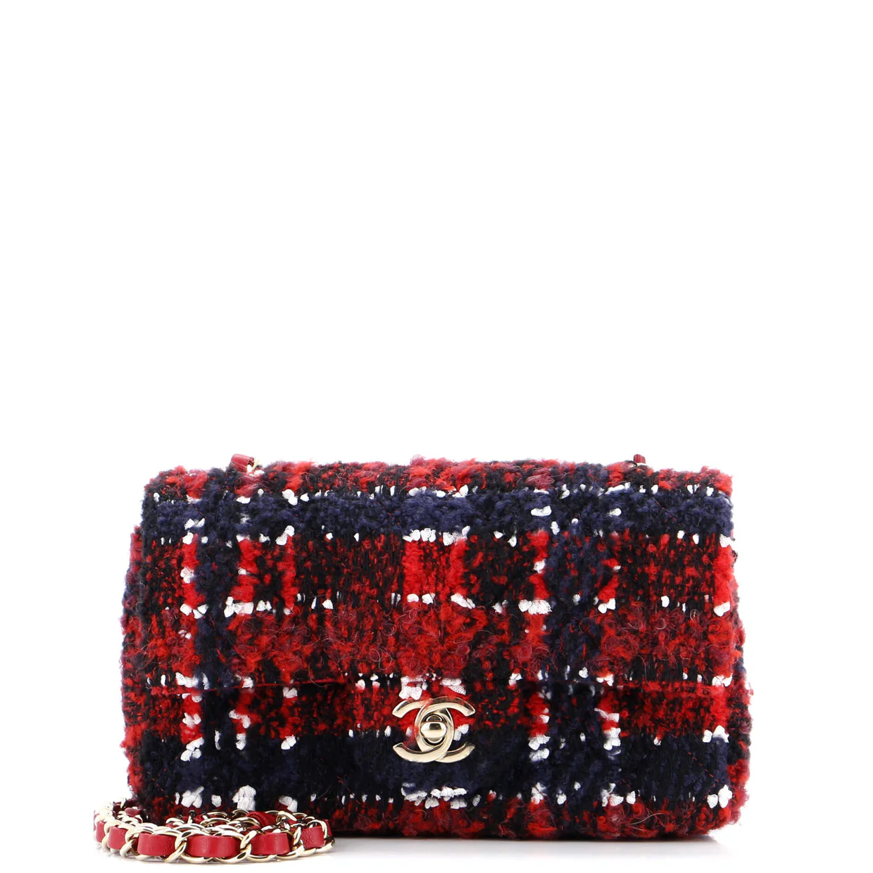 Classic Single Flap Bag Quilted Tweed Mini - Deep Luxury