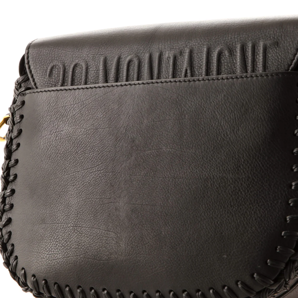 Bobby Flap Bag Whipstitch Leather Medium - Deep Luxury