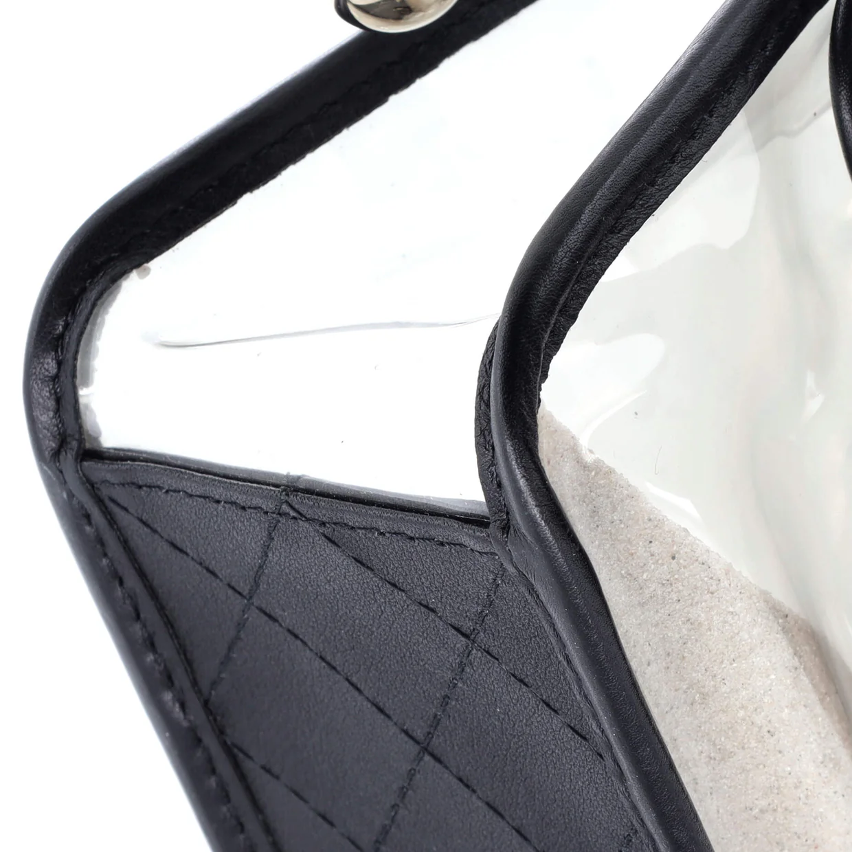 Sand By The Sea Pearl Flap Bag PVC with Lambskin Medium - Deep Luxury