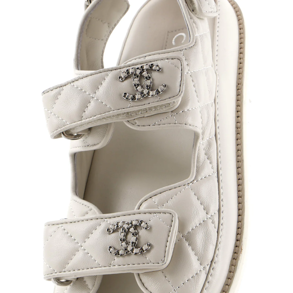Women's Velcro Dad Sandals Quilted Leather - Deep Luxury