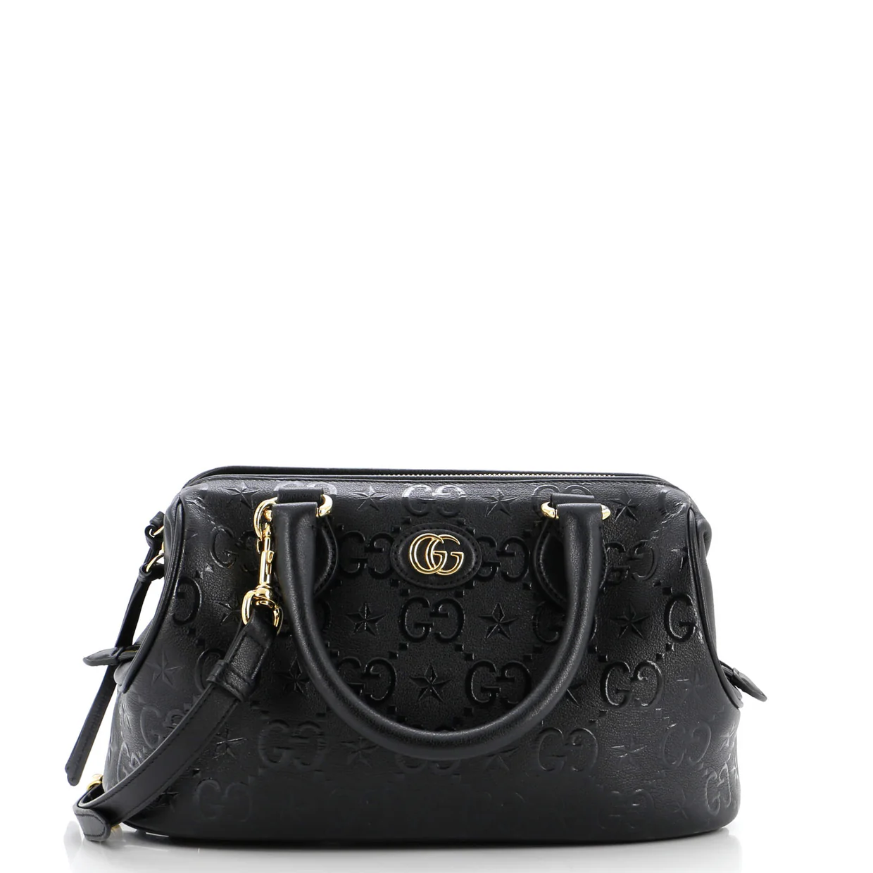 Wonka Convertible Top Handle Bowler Bag GG Star Embossed Leather Medium - Deep Luxury