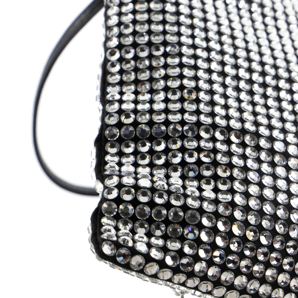 Convertible Open Tote Crystal Embellished Satin Mini - Deep Luxury