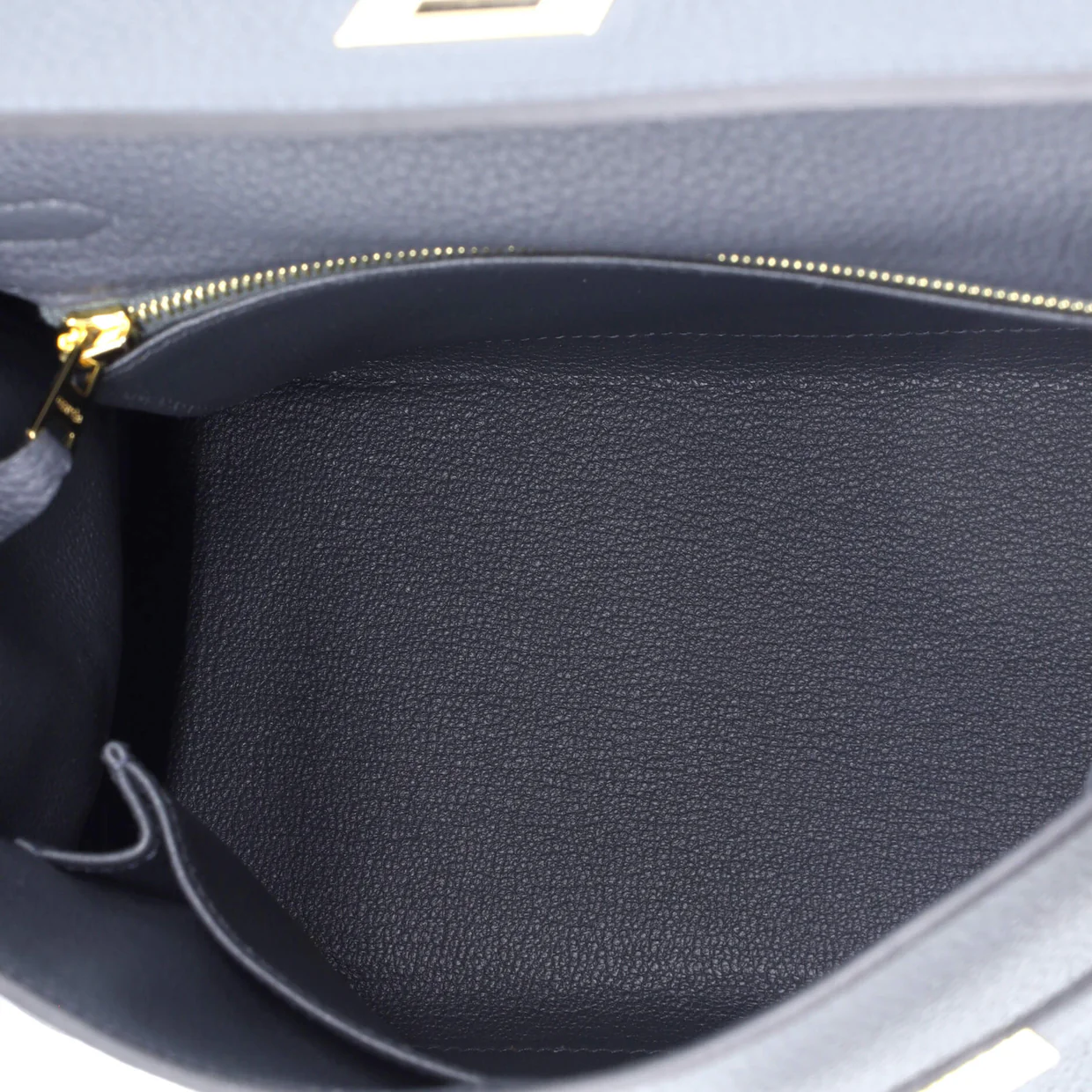 Kelly Handbag Grey Togo with Permabrass Hardware 25 - Deep Luxury