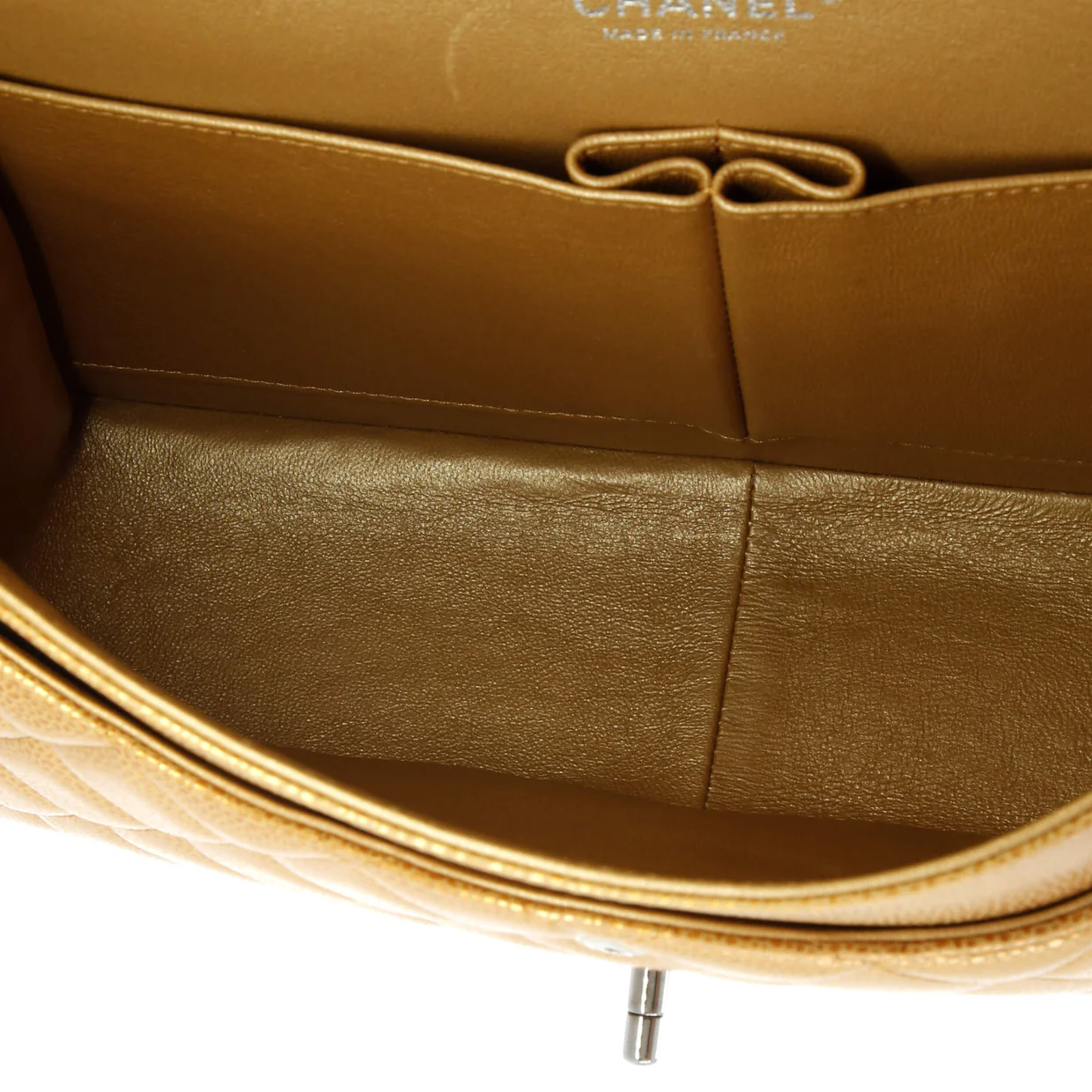 Classic Double Flap Bag Quilted Metallic Caviar Jumbo - Deep Luxury