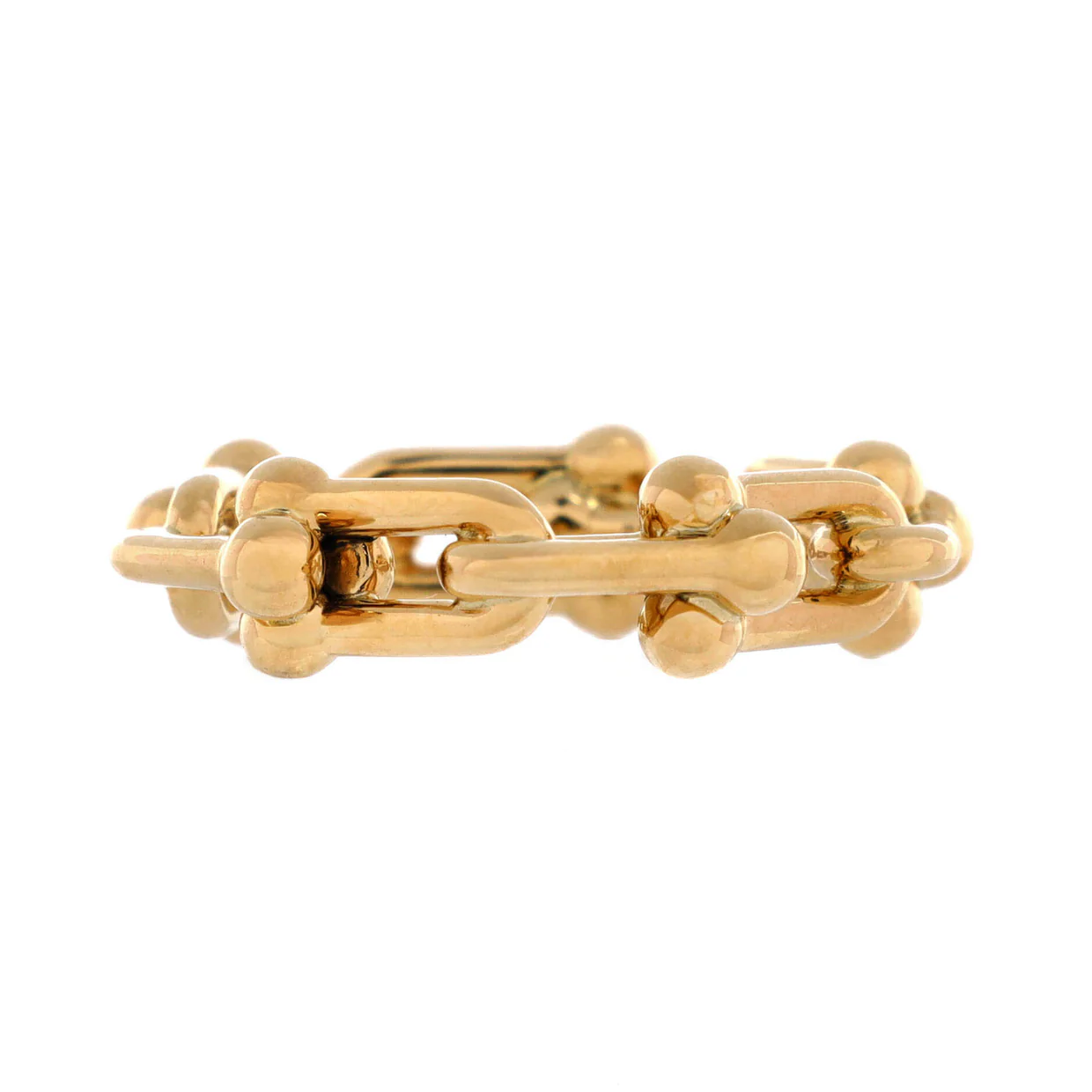 HardWear Link Ring 18K Yellow Gold with Diamonds Small - Deep Luxury