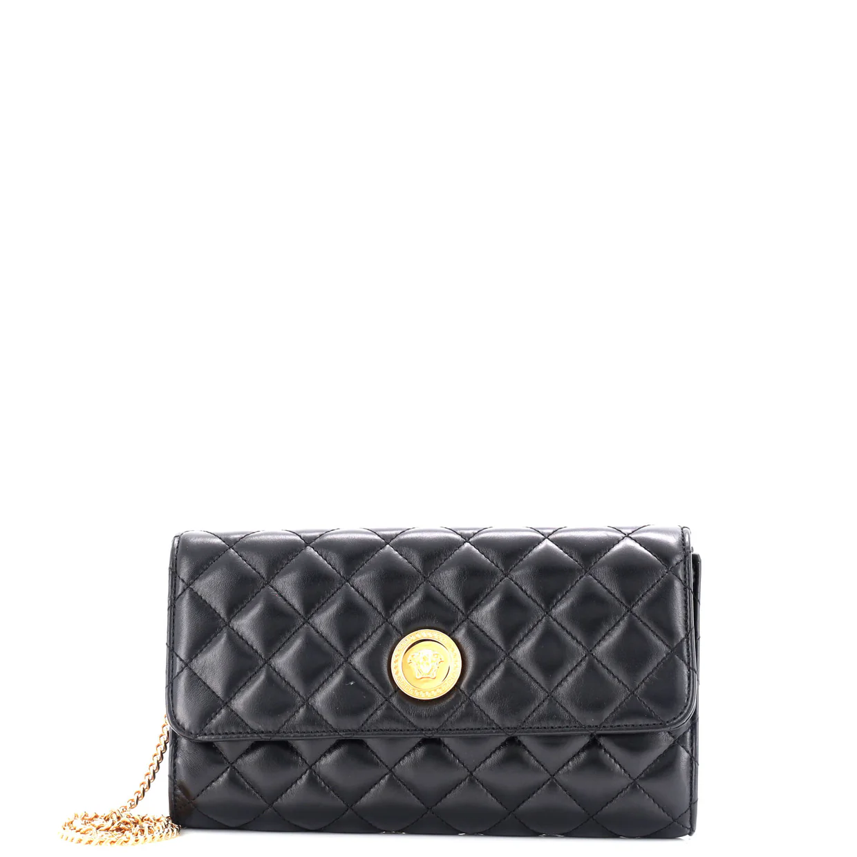 Icon Wallet on Chain Quilted Leather - Deep Luxury